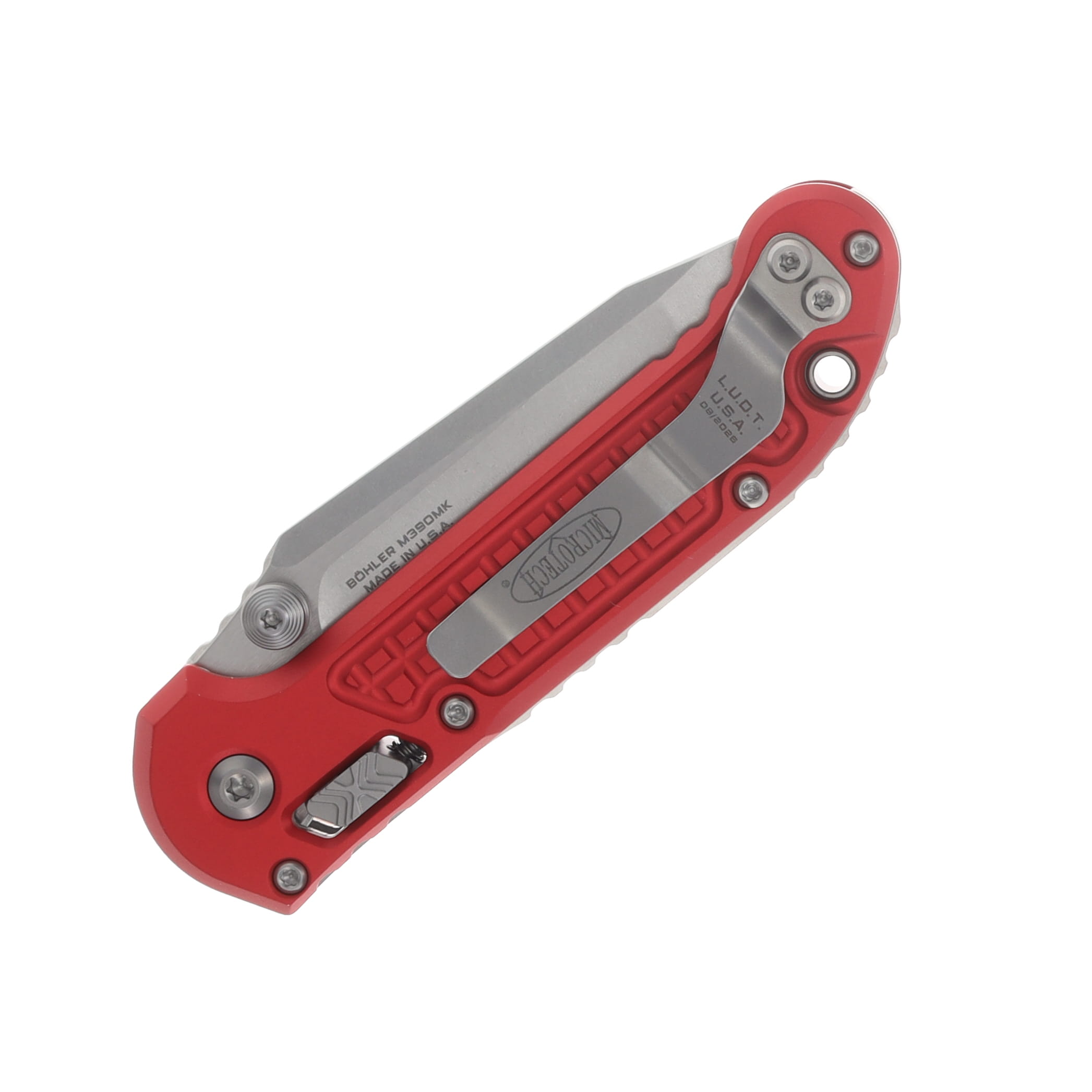 Microtech LUDT RAM-LOK Folding Knife Stonewash T/E Frag-Patterned Red MT1136RL10FRRD View 6