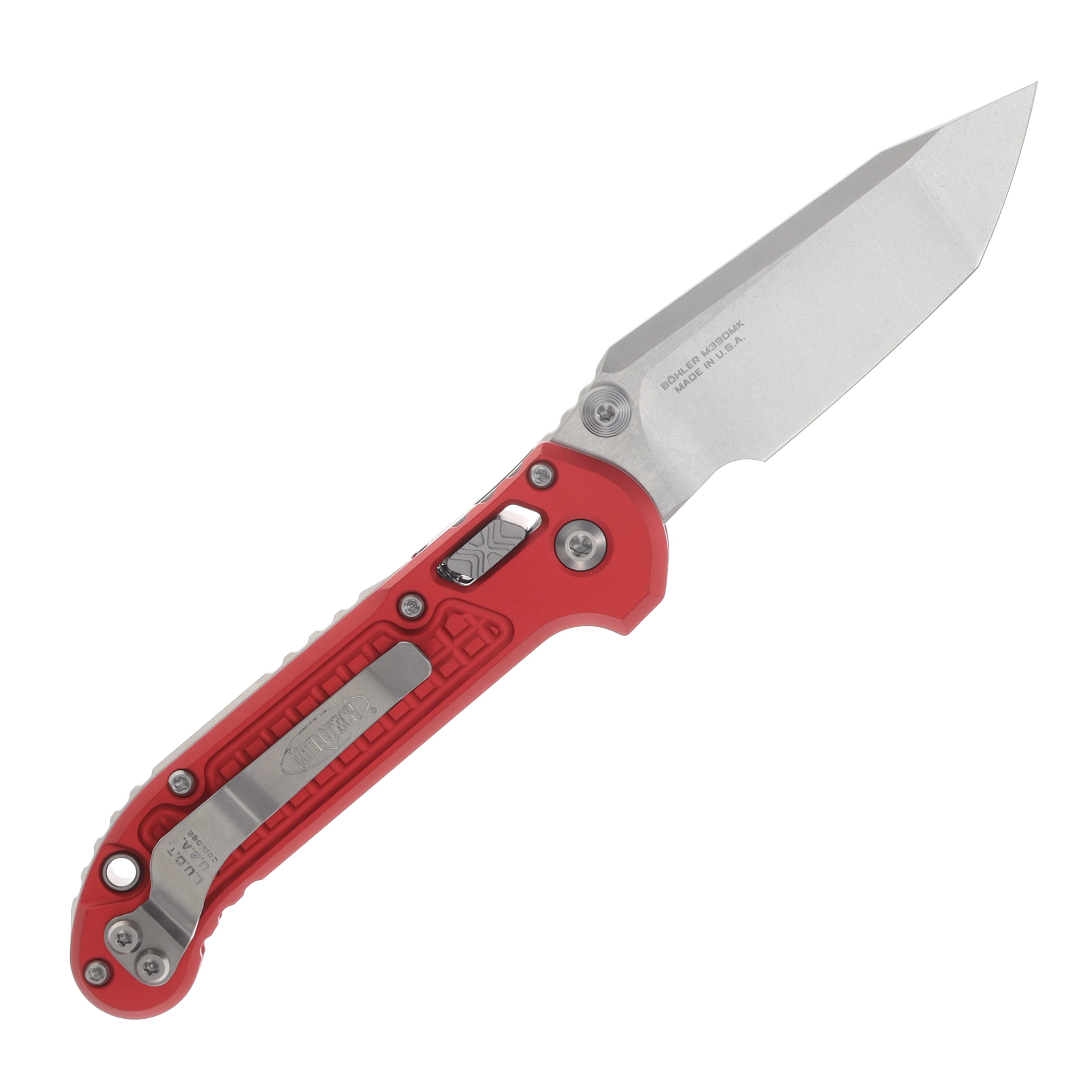 Microtech LUDT RAM-LOK Folding Knife Stonewash T/E Frag-Patterned Red MT1136RL10FRRD View 2