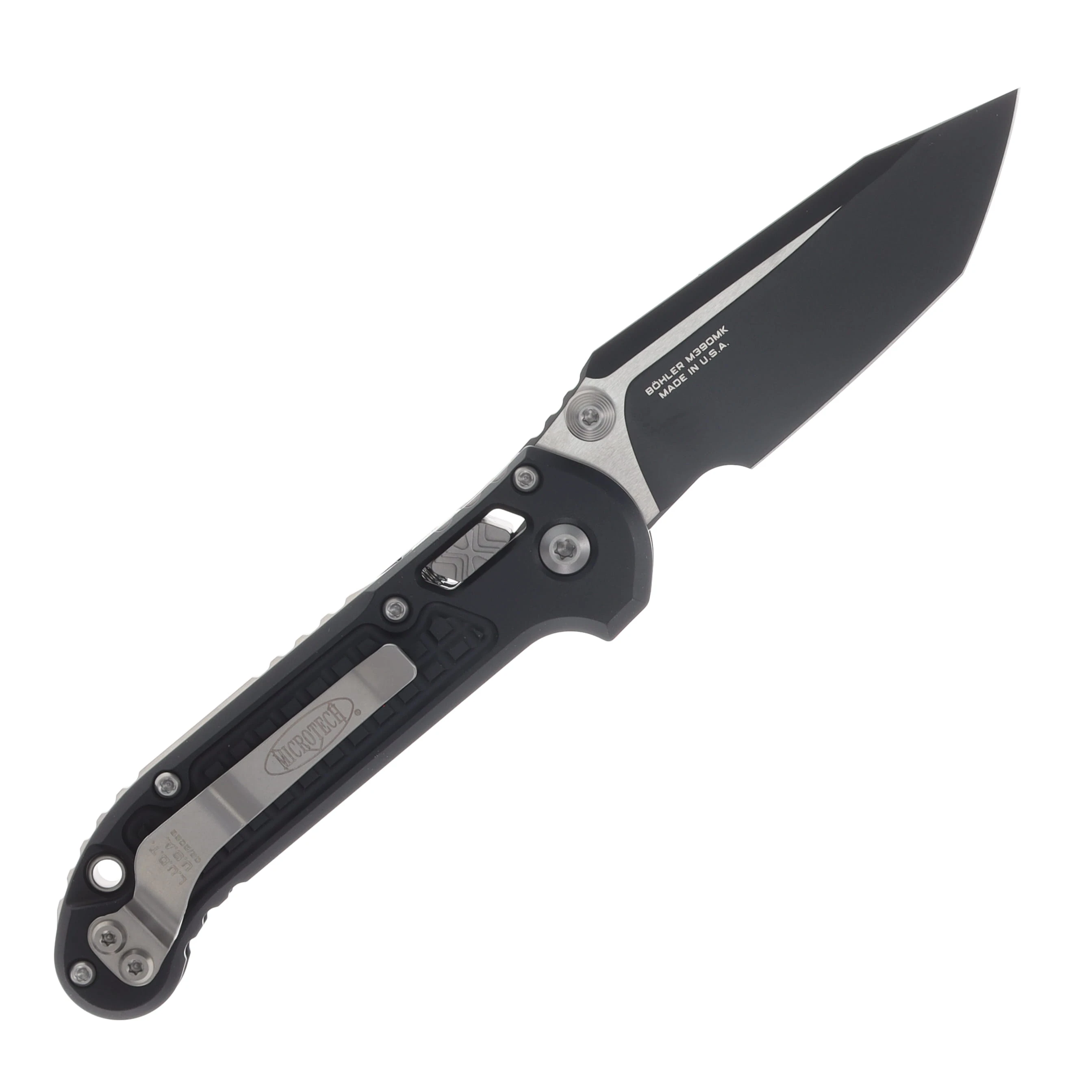Microtech LUDT RAM-LOK Folding Knife Black Tactical T/E Frag-Patterned MT1136RL1FR View 2
