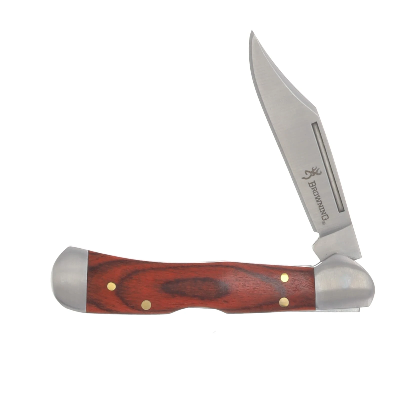 Browning Whitetail Lockback Folding Knife Satin/Wood with Tin BN3220597 View 4