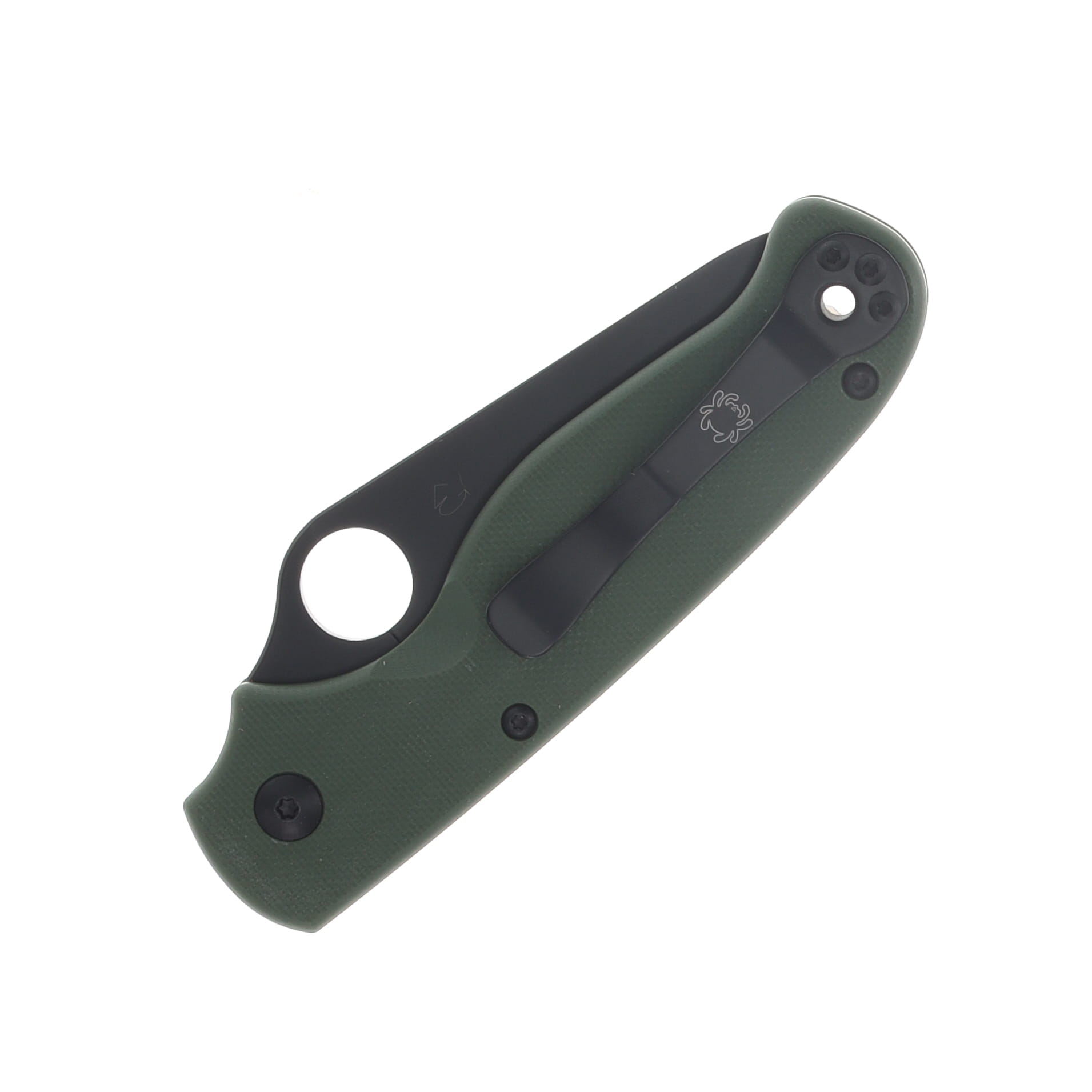 Spyderco Buttonup Folding Knife Black Oxide 8Cr13MoV/OD Green G-10 SPC275GPGRBK View 6