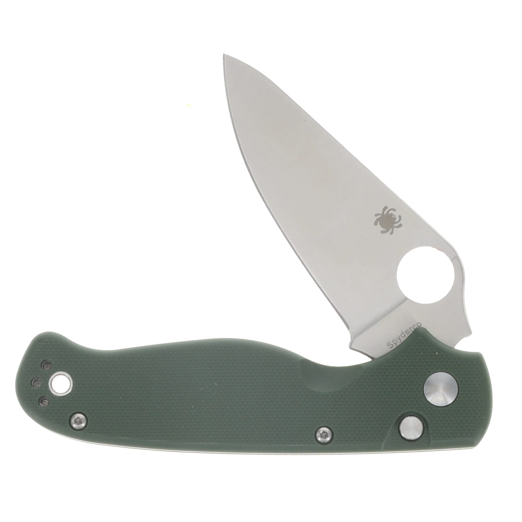 Spyderco Buttonup Folding Knife Satin 8Cr13MoV/OD Green G-10 SPC275GPGR View 3