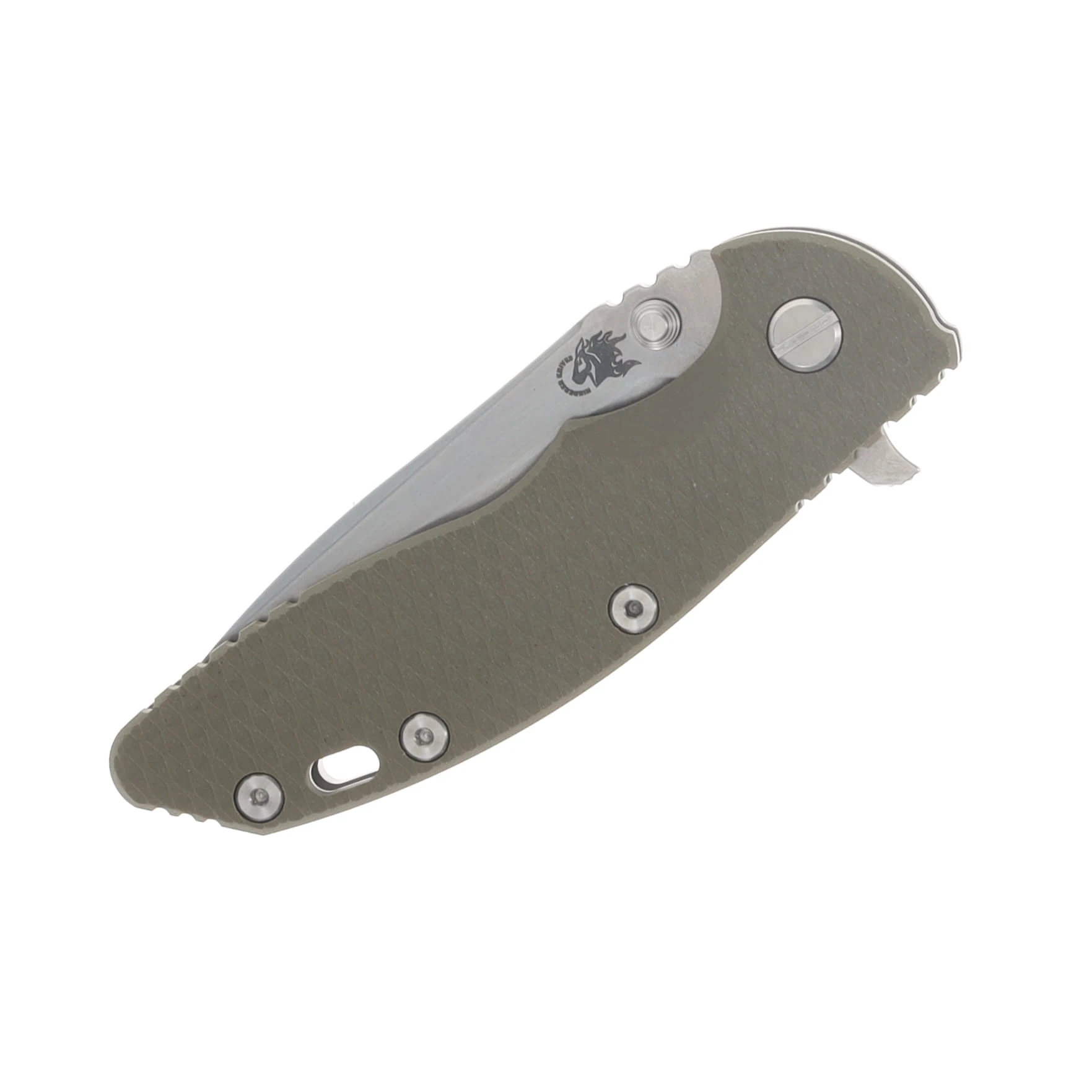 Hinderer XM-18 3.5 Spearpoint Tri-Way Folder OD Green Working Finish Frame SW Blade KXM35SPETWWFSWBLDOD View 5