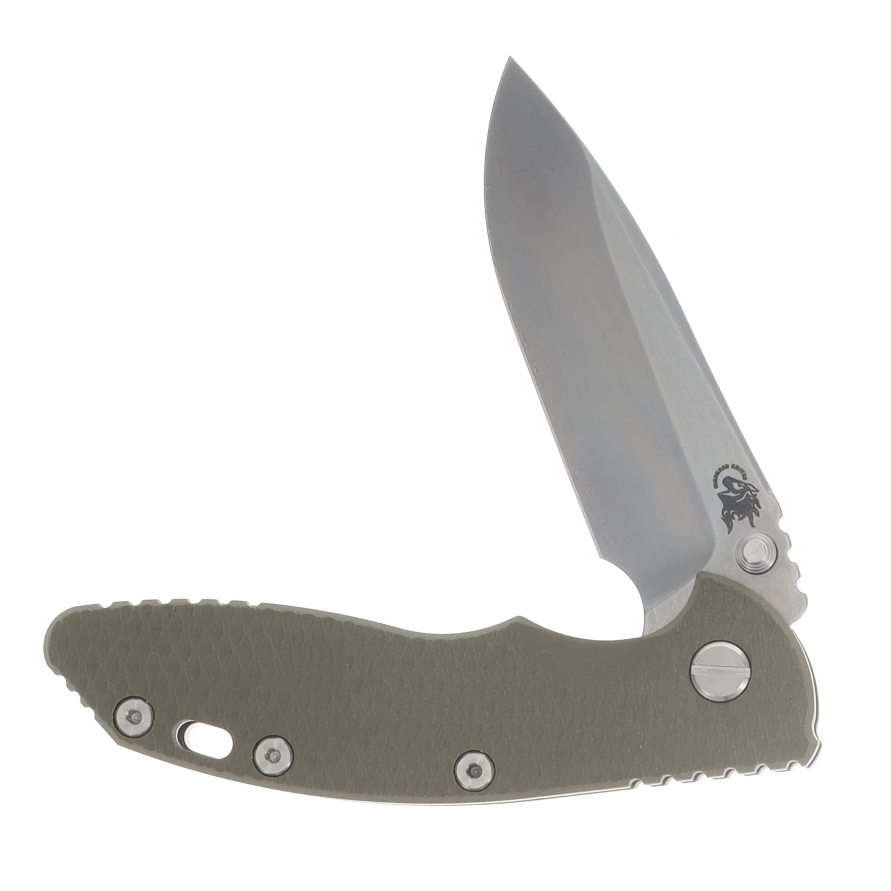 Hinderer XM-18 3.5 Spearpoint Tri-Way Folder OD Green Working Finish Frame SW Blade KXM35SPETWWFSWBLDOD View 3