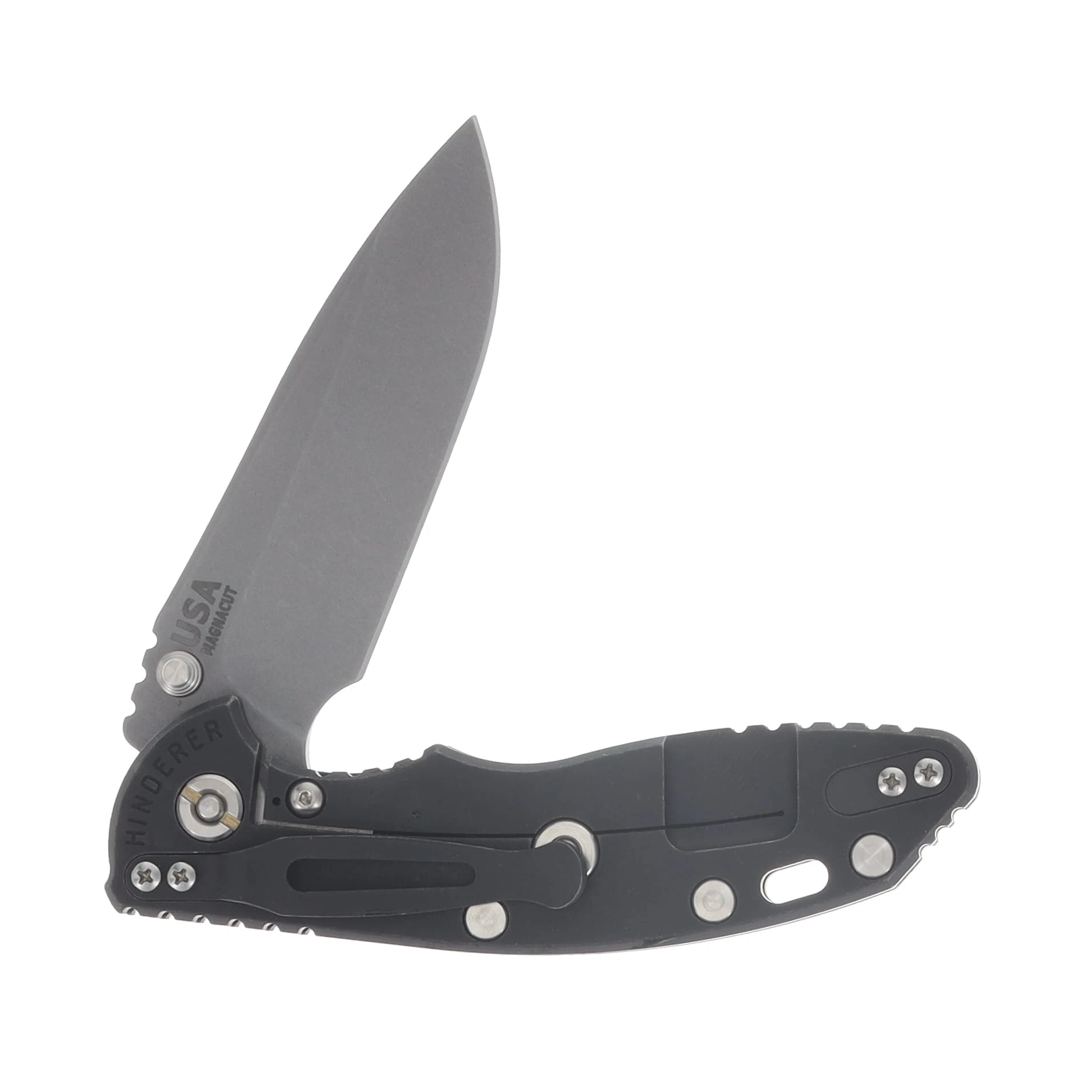 Hinderer XM-18 3.5 Spearpoint Tri-Way Folder Black G-10 Battle Black - Working Finish KXM35SPETWBBKWFBLDBK View 4