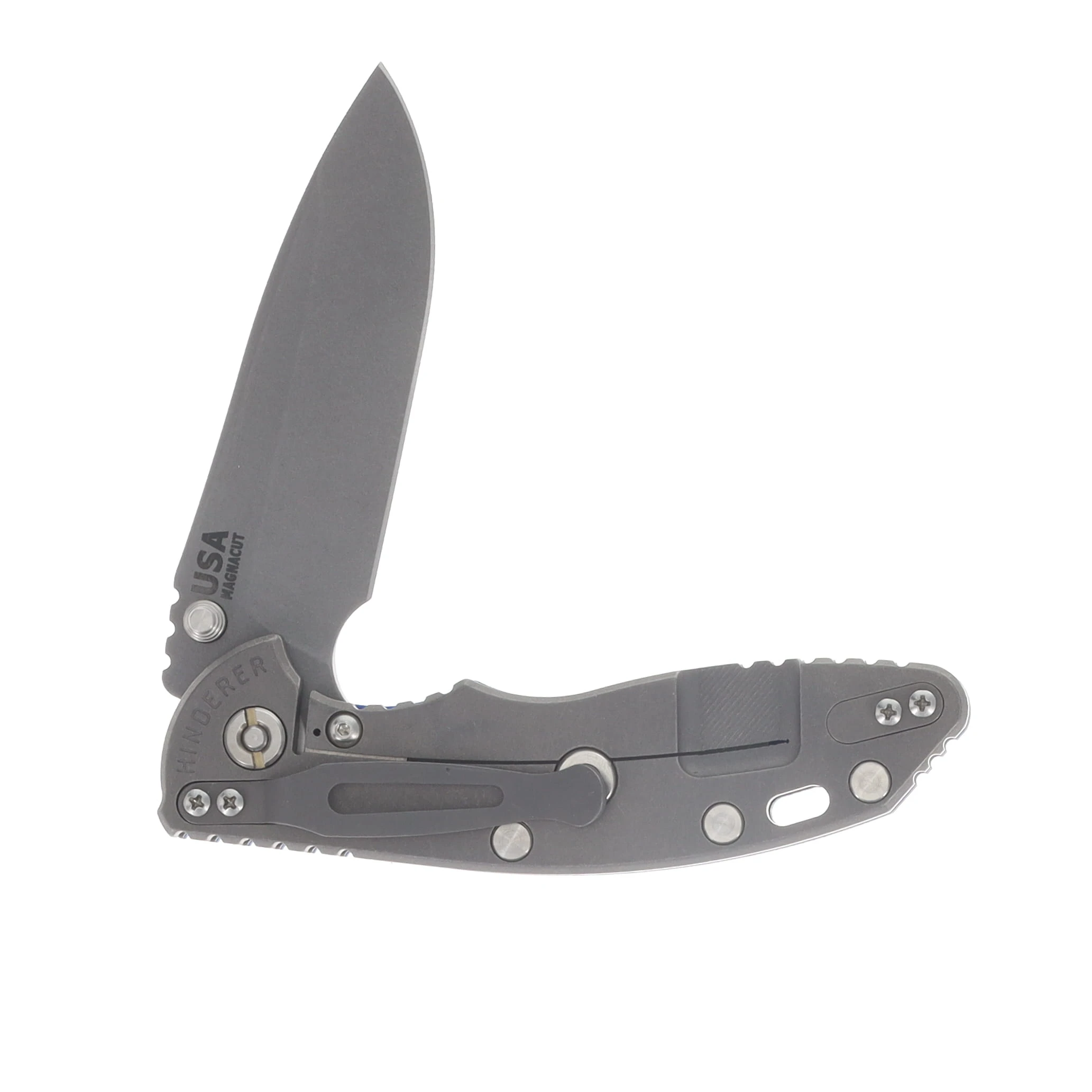 Hinderer XM-18 3.5 Spearpoint Tri-Way Folder Working Finish Blue G10 Handle KXM35SPETWWFBL View 4