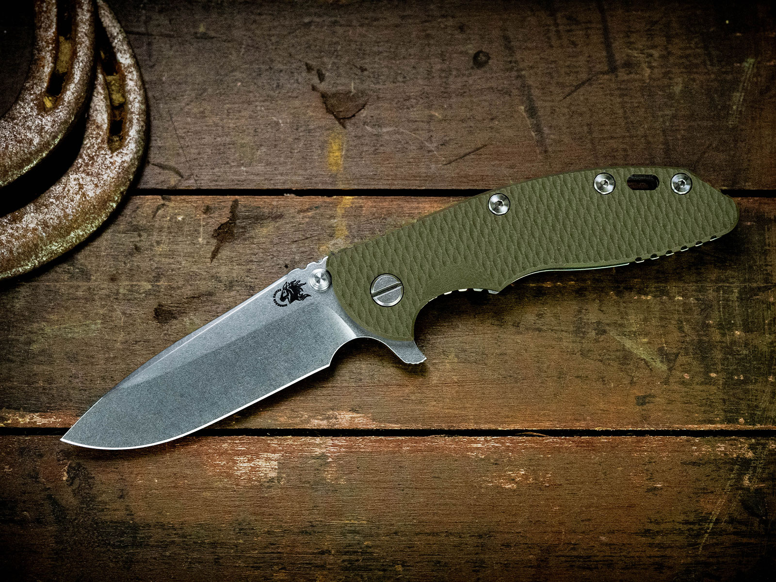Hinderer XM-18 3.5 Spearpoint Tri-Way Folder Stonewash OD Green G10 Handle KXM35SPETWSWODGN View 7