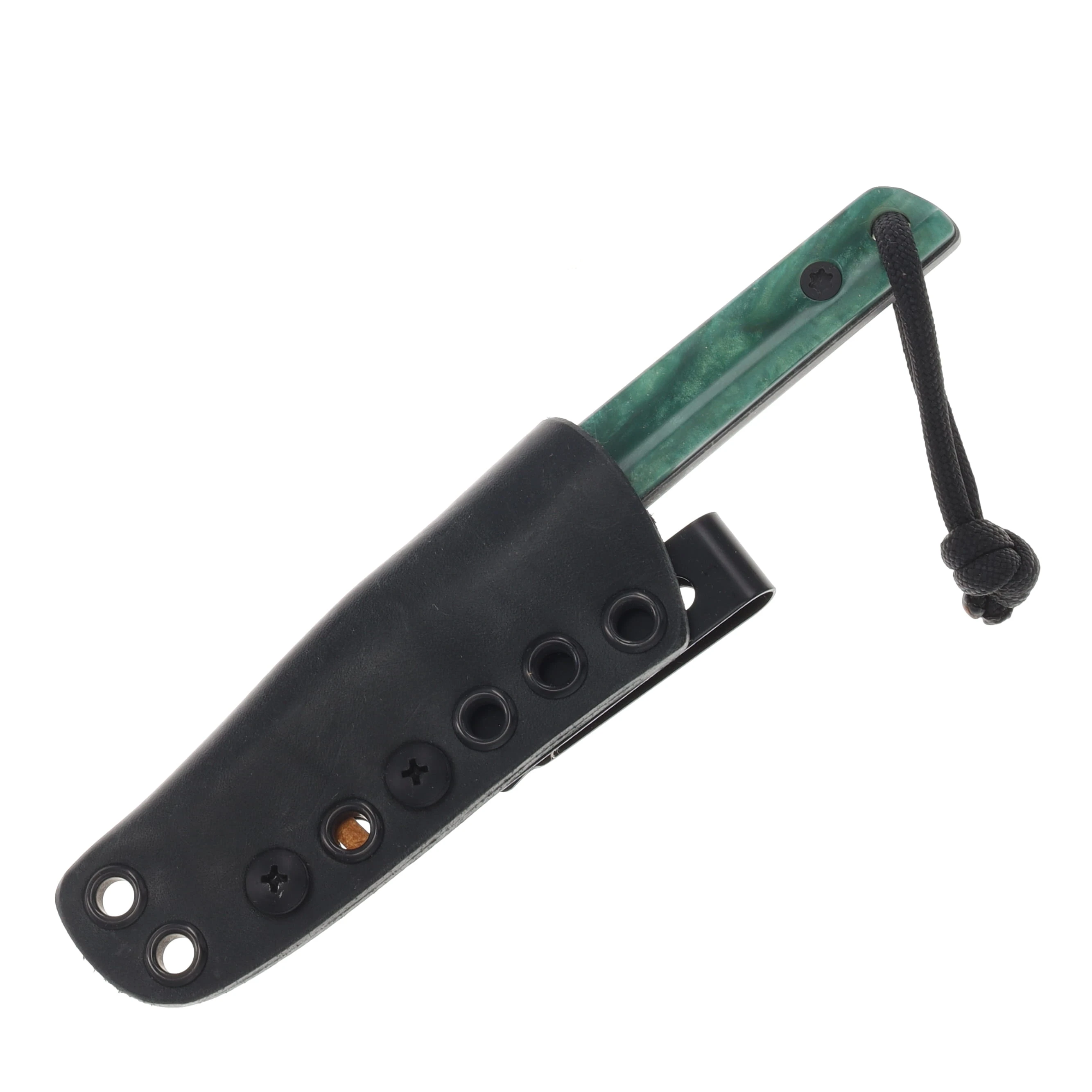 JP Bladesmithing WharnFang, EDC Aeb-L Steel, Emerald Poured Resin Scales JPBWFEPR View 6