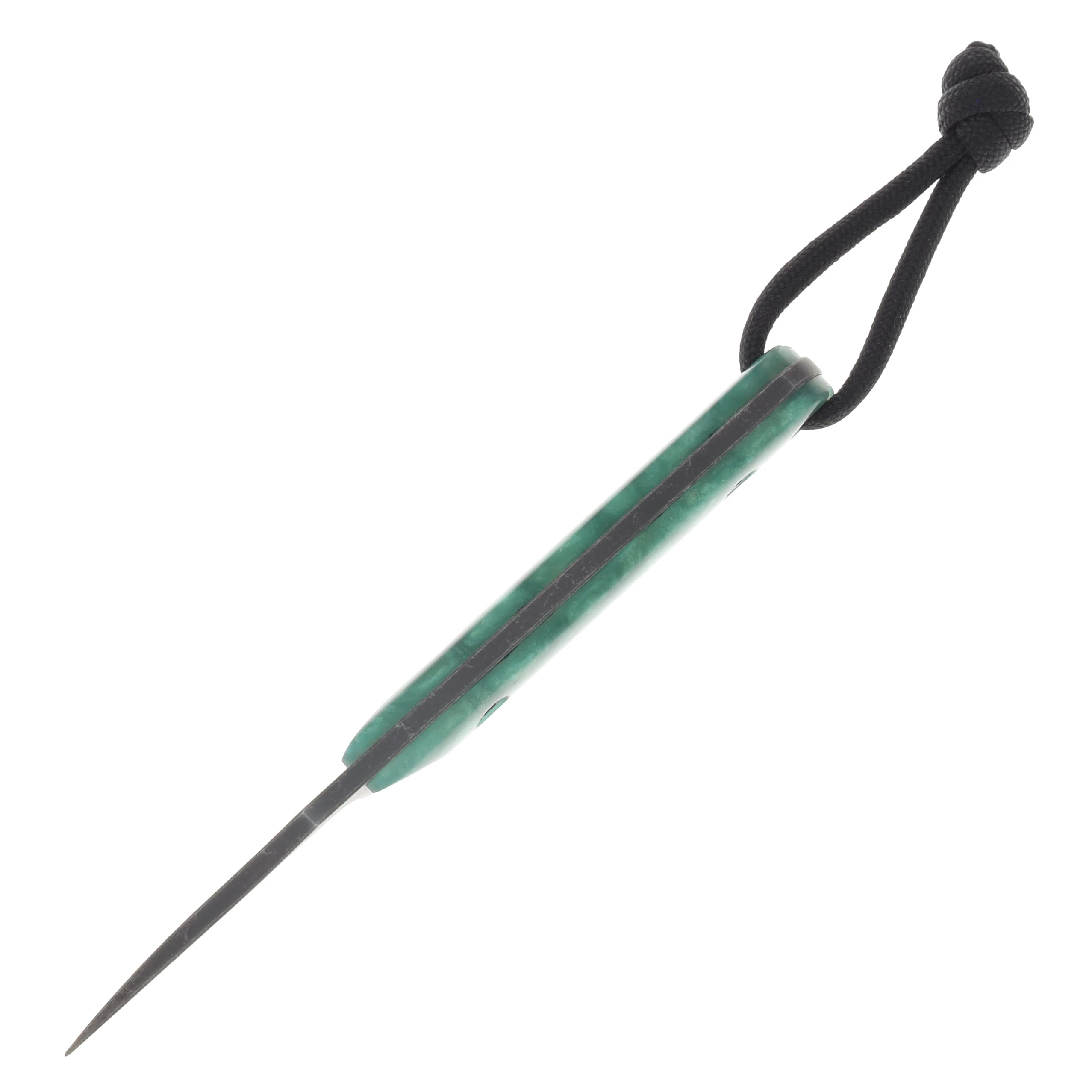 JP Bladesmithing WharnFang, EDC Aeb-L Steel, Emerald Poured Resin Scales JPBWFEPR View 5