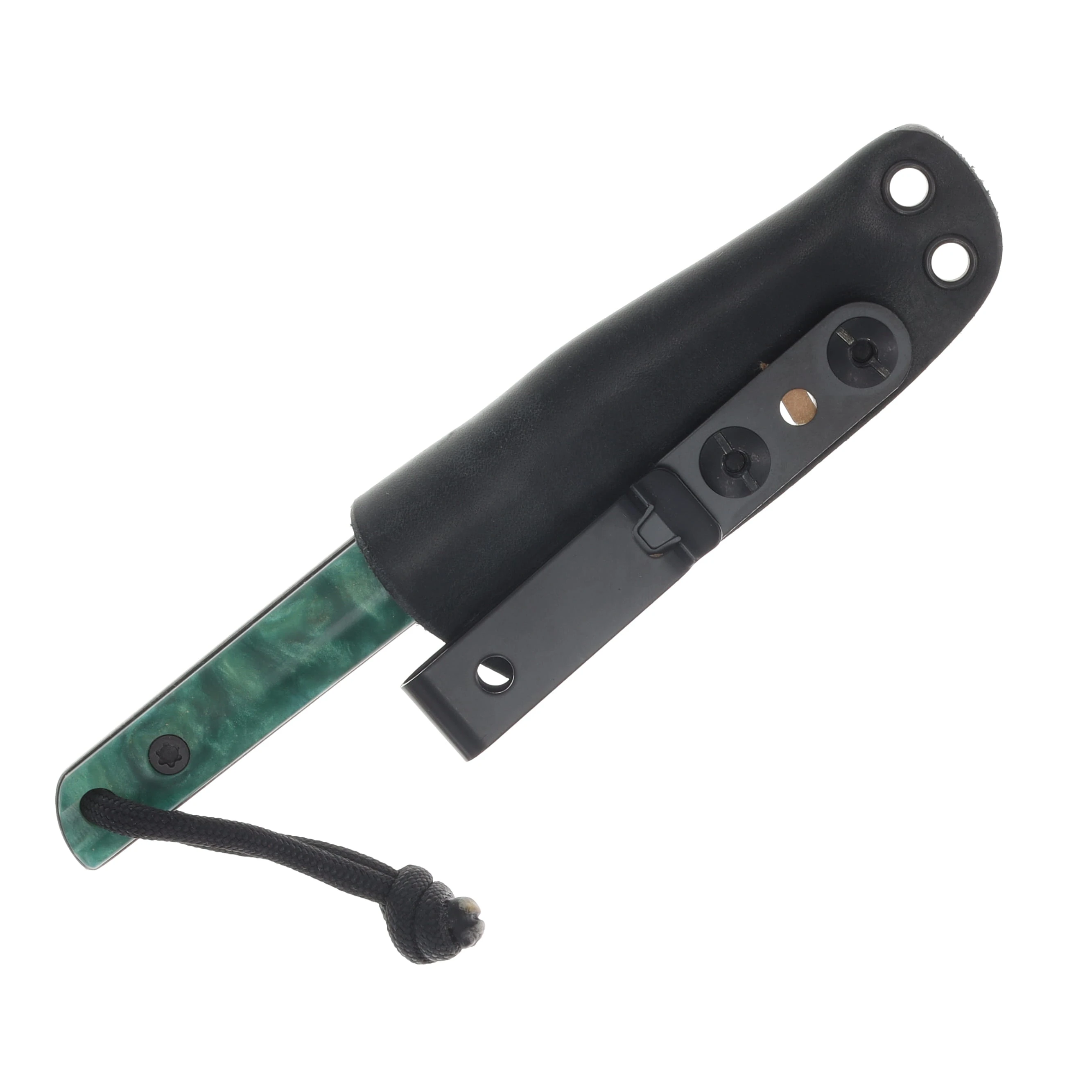 JP Bladesmithing WharnFang, EDC Aeb-L Steel, Emerald Poured Resin Scales JPBWFEPR View 7