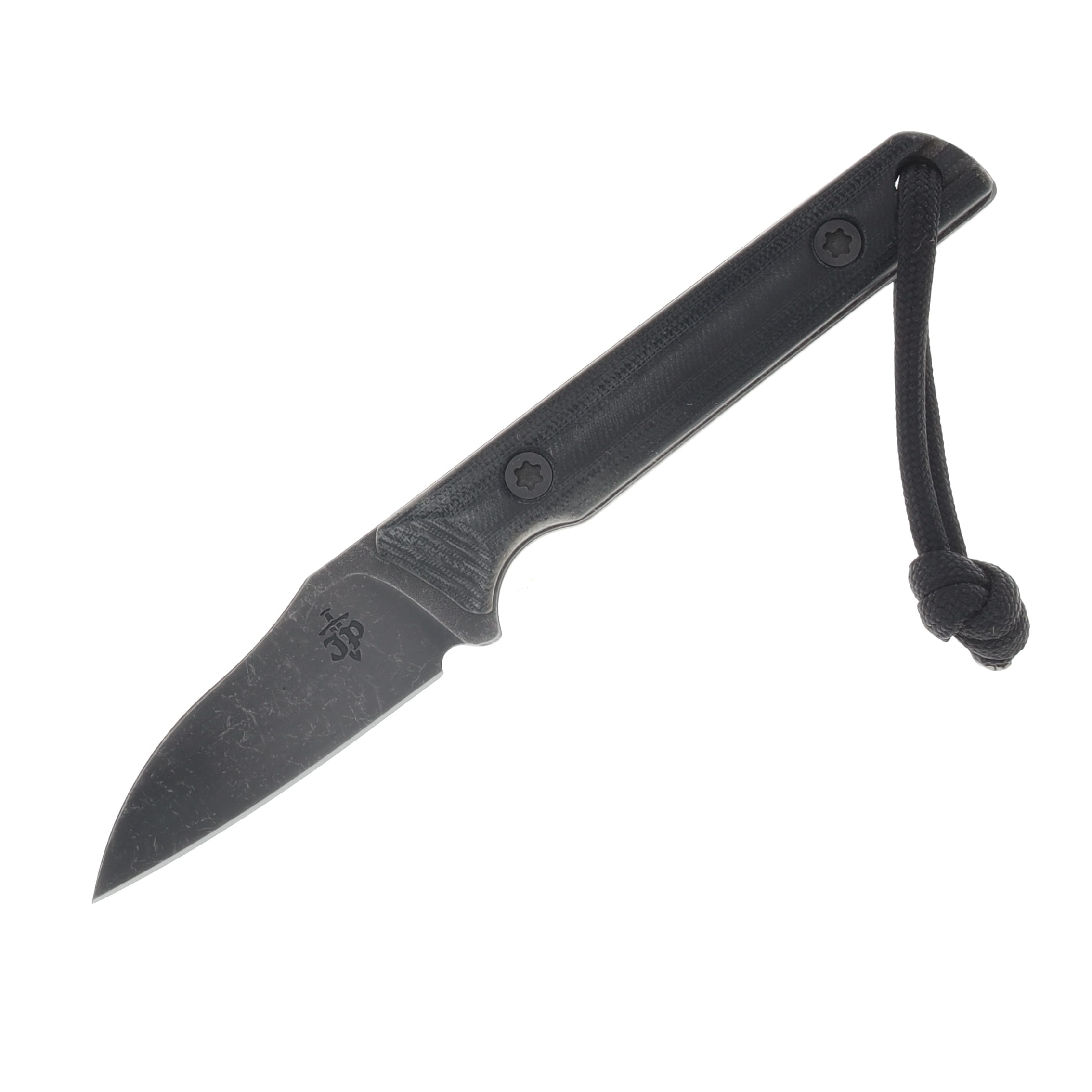 JP Bladesmithing WharnFang, EDC Aeb-L Steel, Black Canvas Micarta Scales JPBWFBM View 3