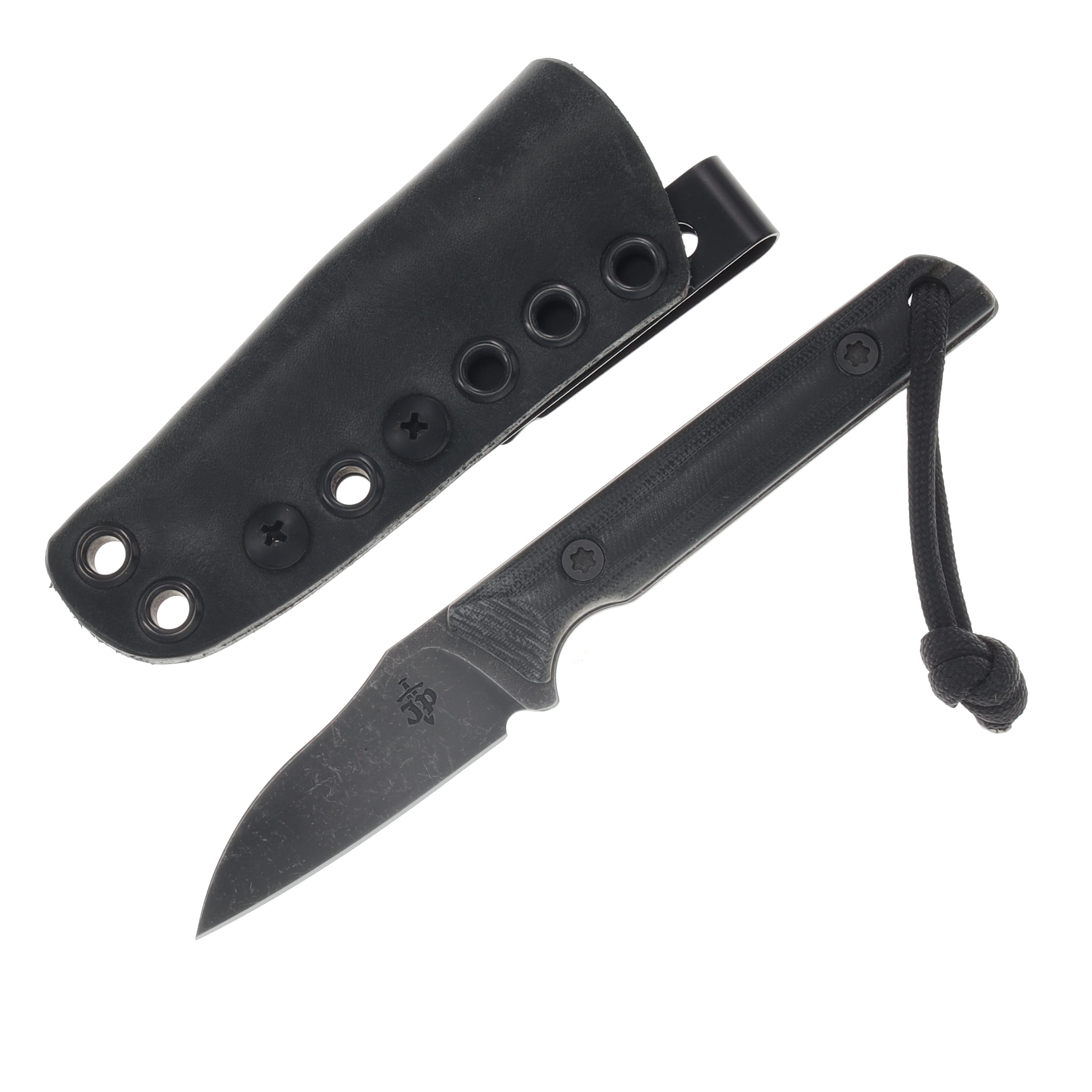 JP Bladesmithing WharnFang, EDC Aeb-L Steel, Black Canvas Micarta Scales JPBWFBM View 1