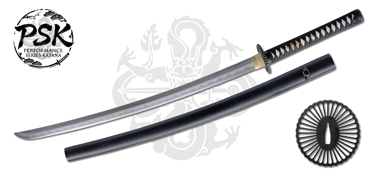 CAS Hanwei PSK Plus Elite Katana 40.5" Overall 1566 High-Carbon Steel Blade with Natural Handle and Saya SH6001K2 View 1