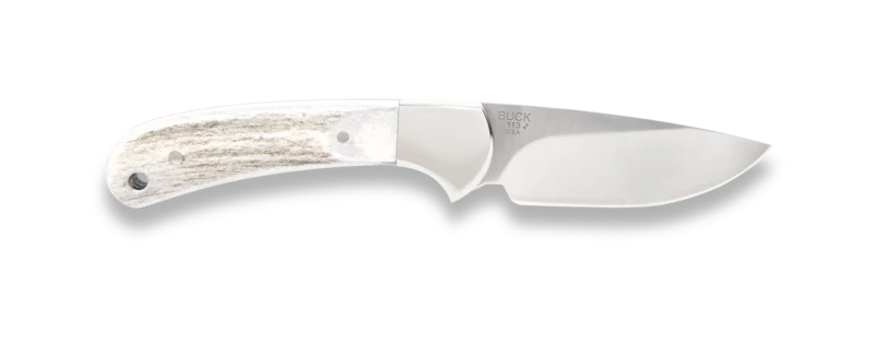 Buck 113 Ranger Skinner Fixed Blade Knife Elk Stag Edition with Nickel Bolsters BU14614 View 1