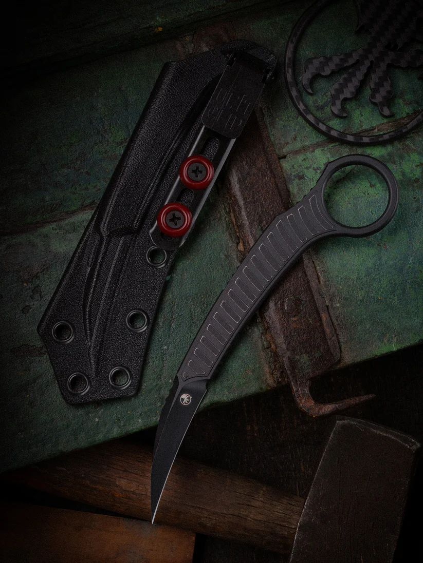 Microtech Feather Fixed Blade S/E Signature Series Distressed Black Standard MT2151DBKS View 10