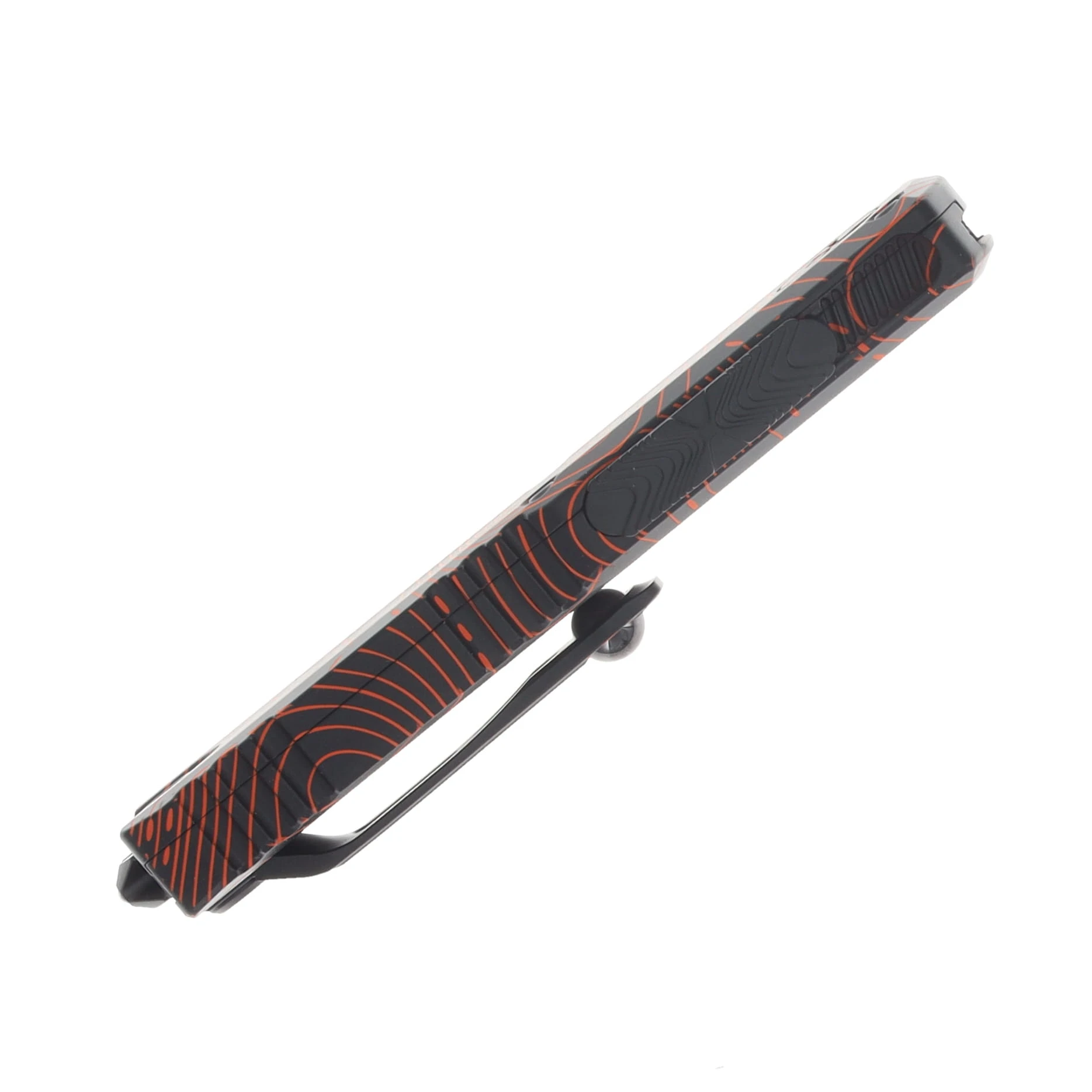 Microtech UTX-85 OTF Auto S/E GEN IV Signature Series Topographic Black/Orange Camo Standard AUMT123141TPBKORCS View 6