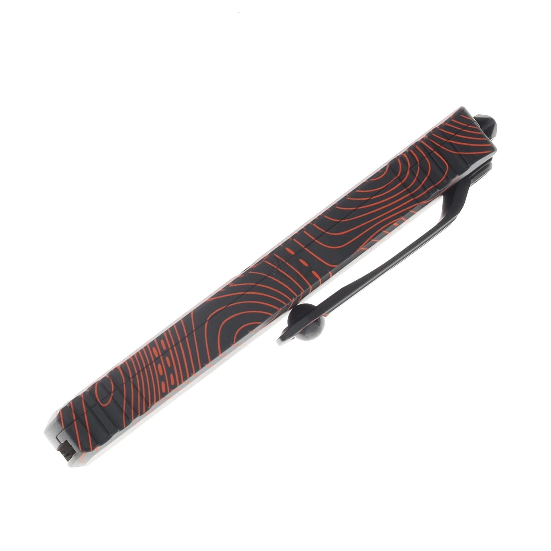 Microtech UTX-85 OTF Auto S/E GEN IV Signature Series Topographic Black/Orange Camo Standard AUMT123141TPBKORCS View 5
