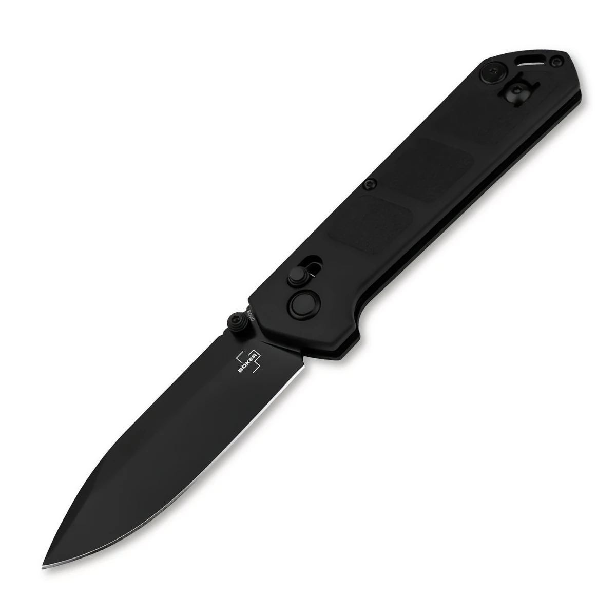 Boker Plus Kihon DC All Black Folding Knife GFN Handle D-2 Drop Point Blade BK01BO905C View 1