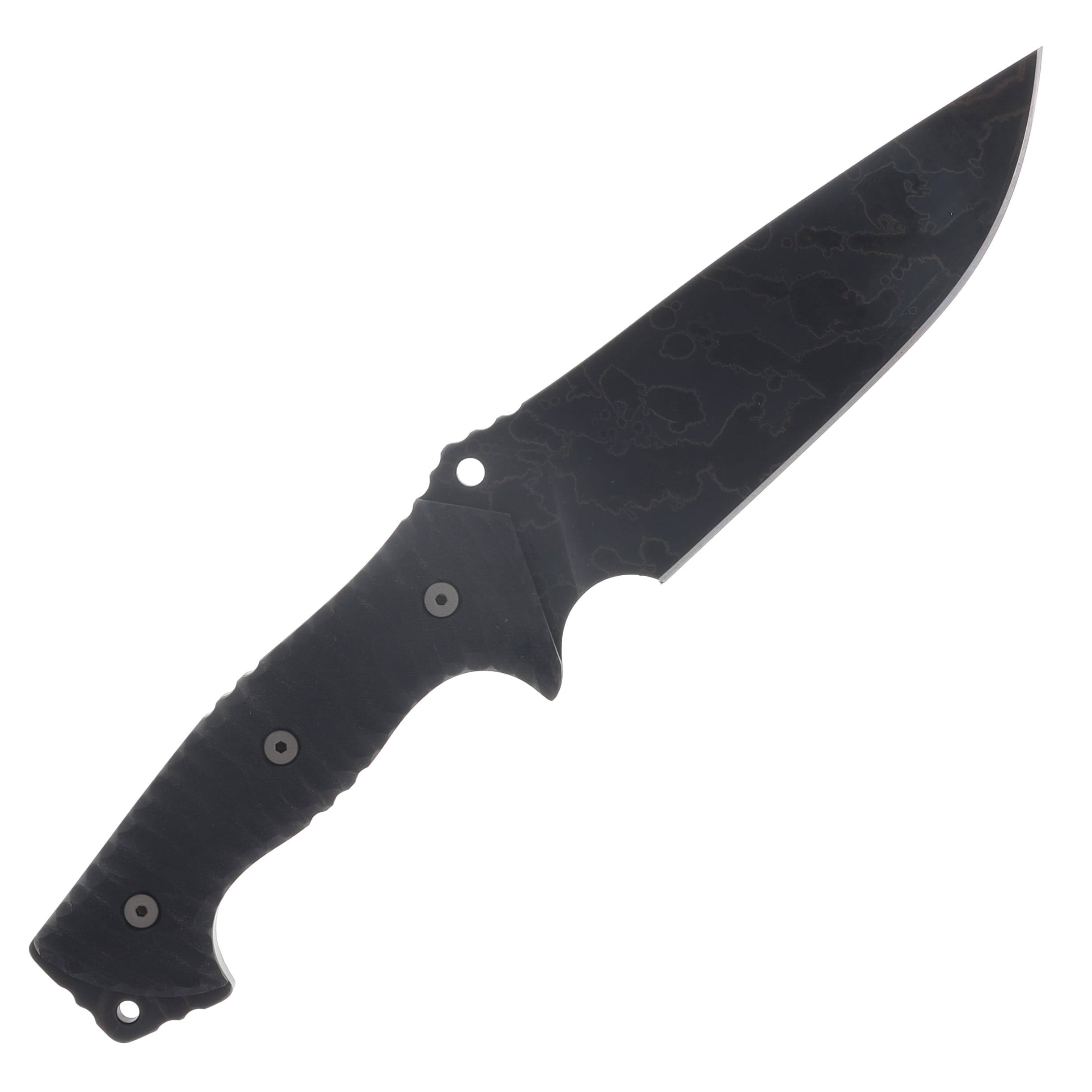 Miller Bros M-29 Fixed Blade Black Handle Splatter Etch Black Sheath View 4