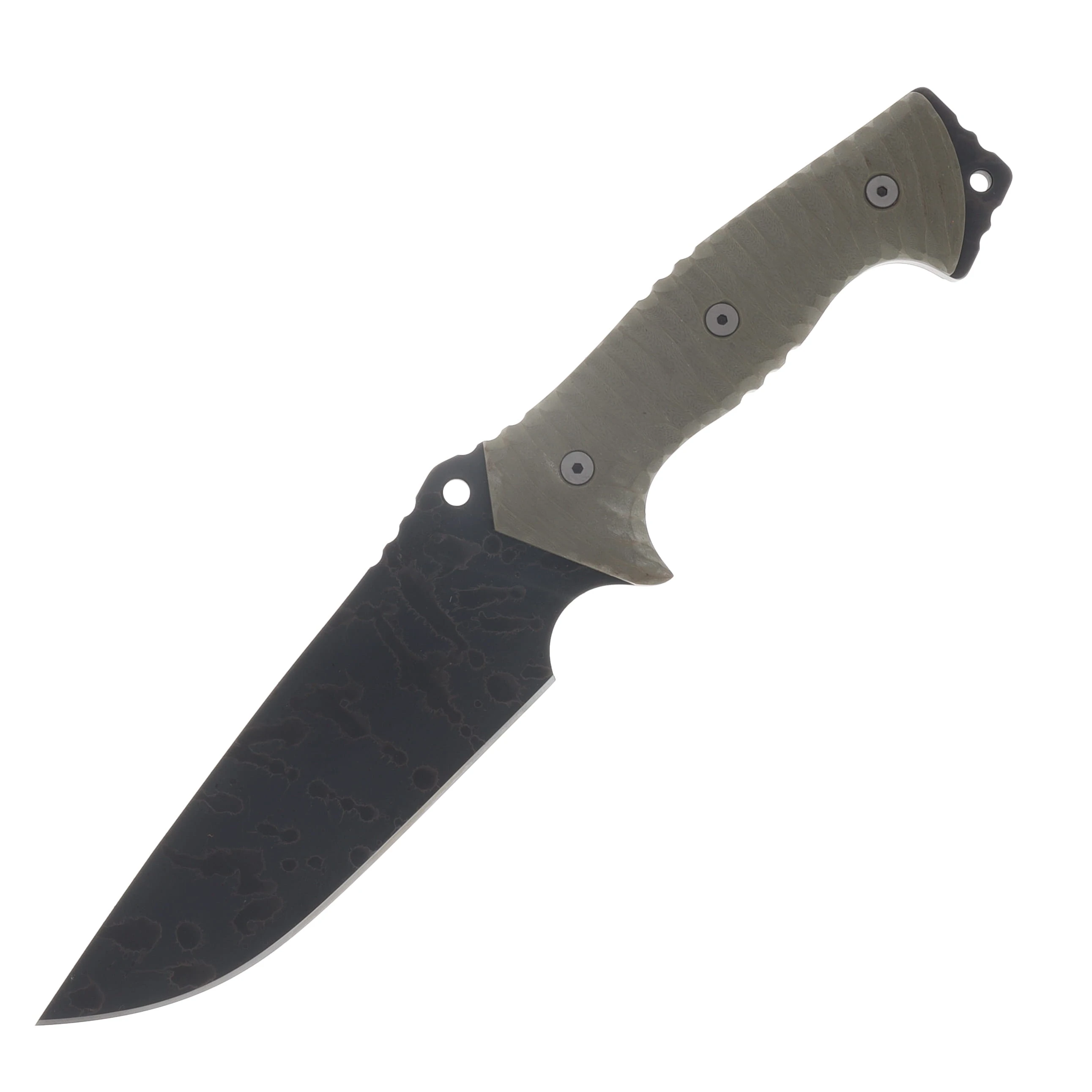 Miller Bros M-29 Fixed Blade OD Green Handle Splatter Etch Brown Sheath M-29ODHBNSSPL View 3