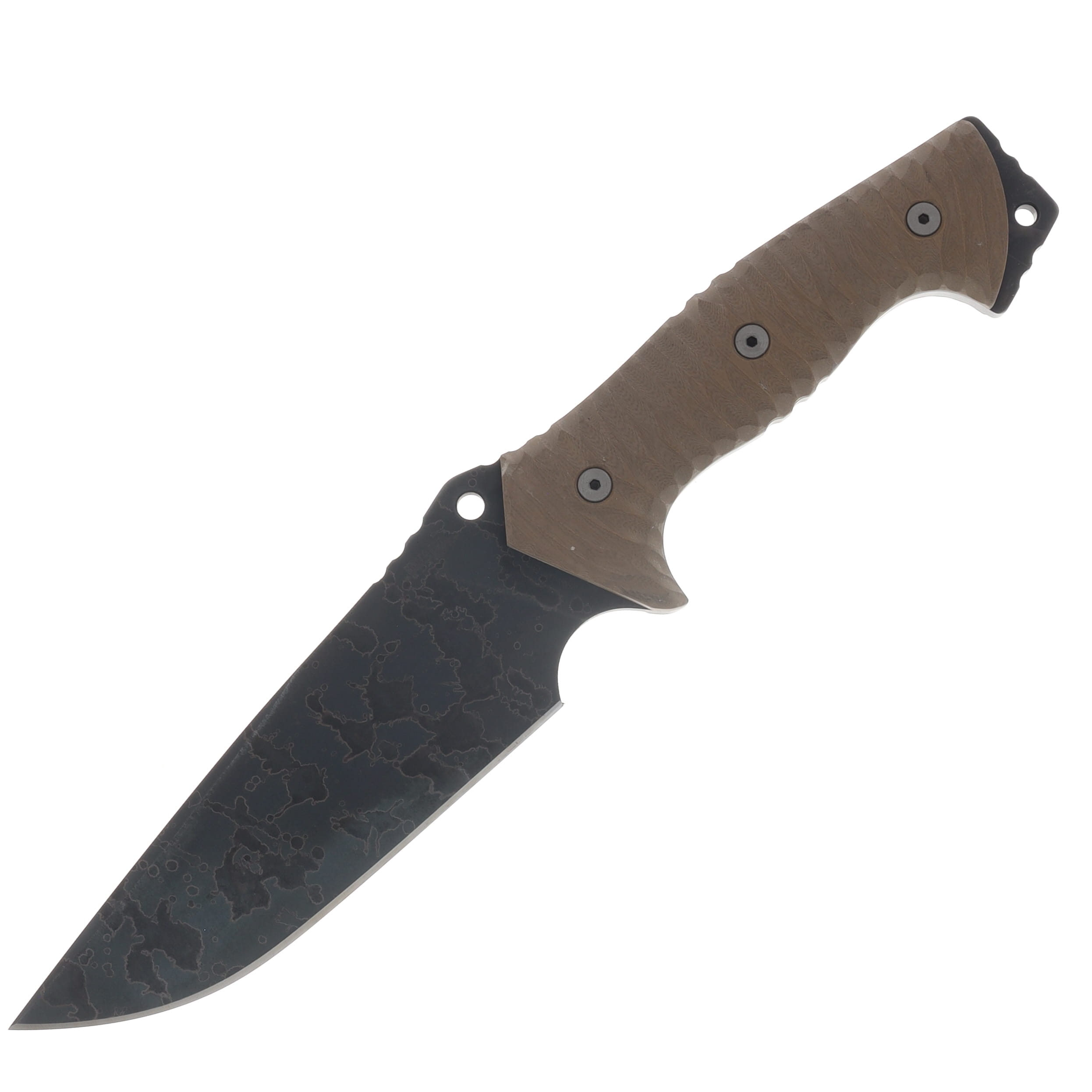 Miller Bros M-29 Fixed Blade Tan Handle Splatter Etch Black Sheath M-29TNHBKSSPL View 3