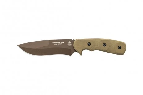TOPS Mountain Lion Field Edition Fixed Blade Green Canvas Micarta - Brown 1095 TPMTLN-02 View 1