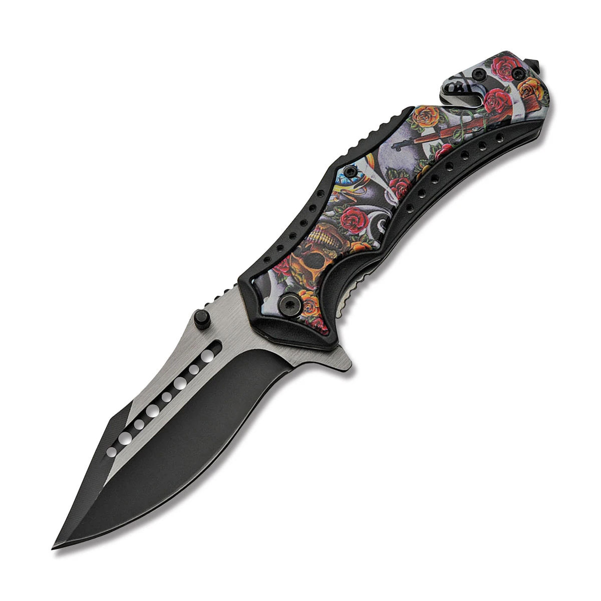 Szco Sugar Skull Rescue Folding Knife 300473 View 3