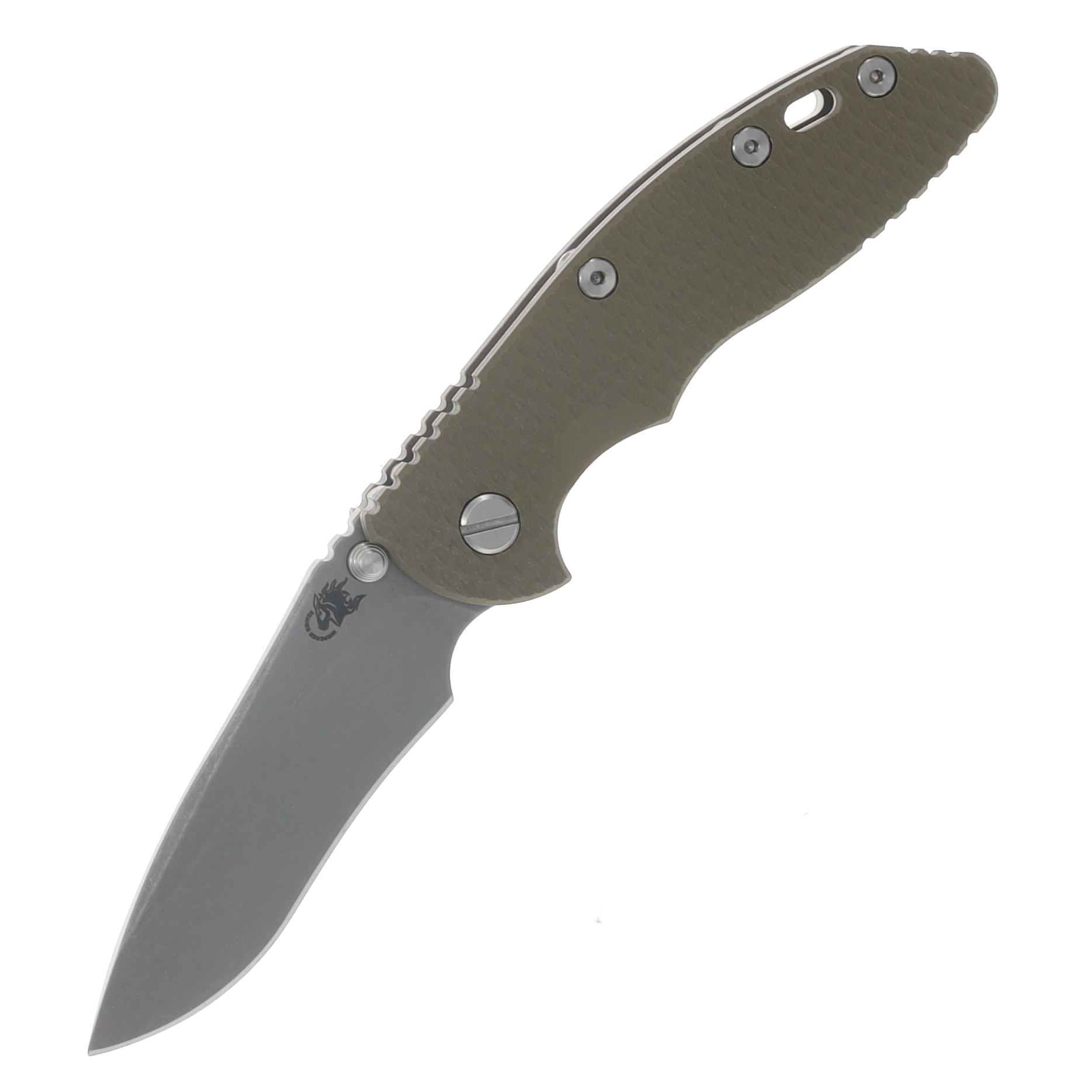 Hinderer XM-18 3.5in Magnacut Recurve Non Flipper Tri-Way Working Finish OD Green View 1