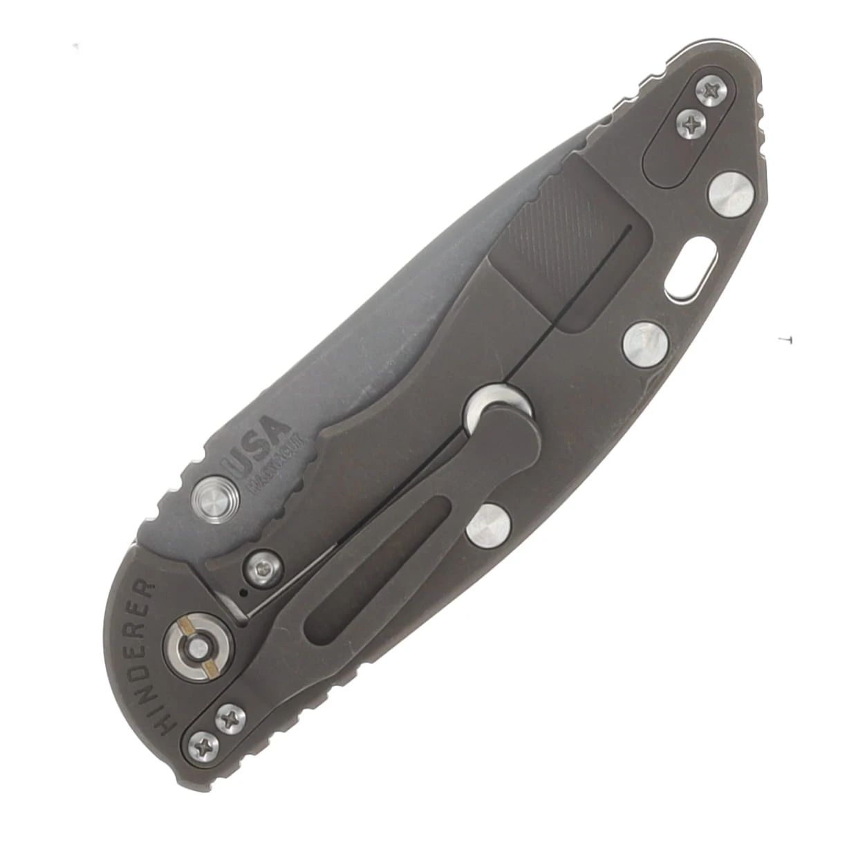 Hinderer XM-18 3.5in Magnacut Recurve Non Flipper Tri-Way Battle Bronze Black G10 KXM35NFRECWFBBZBK View 6