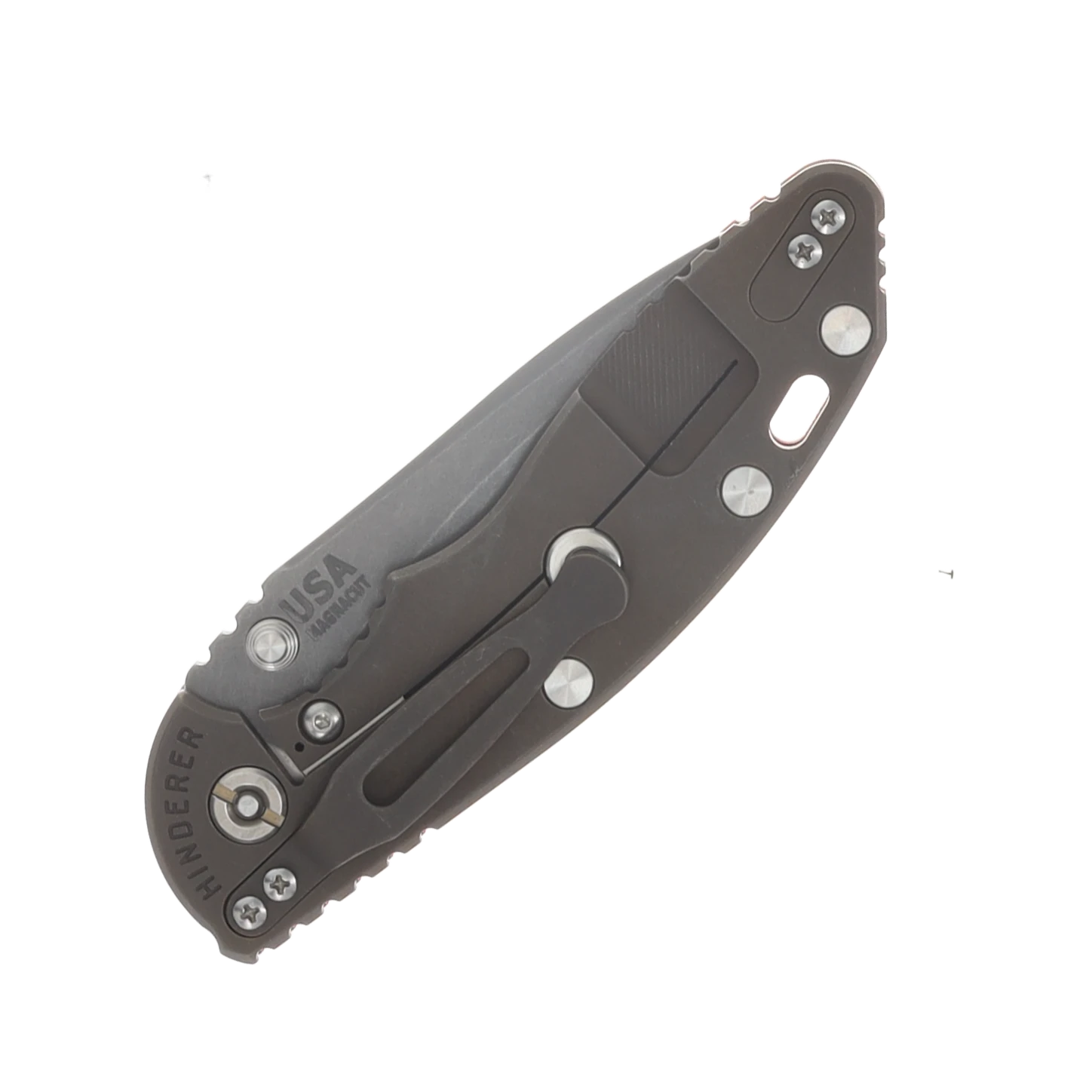 Hinderer XM-18 3.5in Magnacut Recurve Non Flipper Tri-Way Battle Bronze Orange G10 KXM35NFRECWFBBZOR View 6