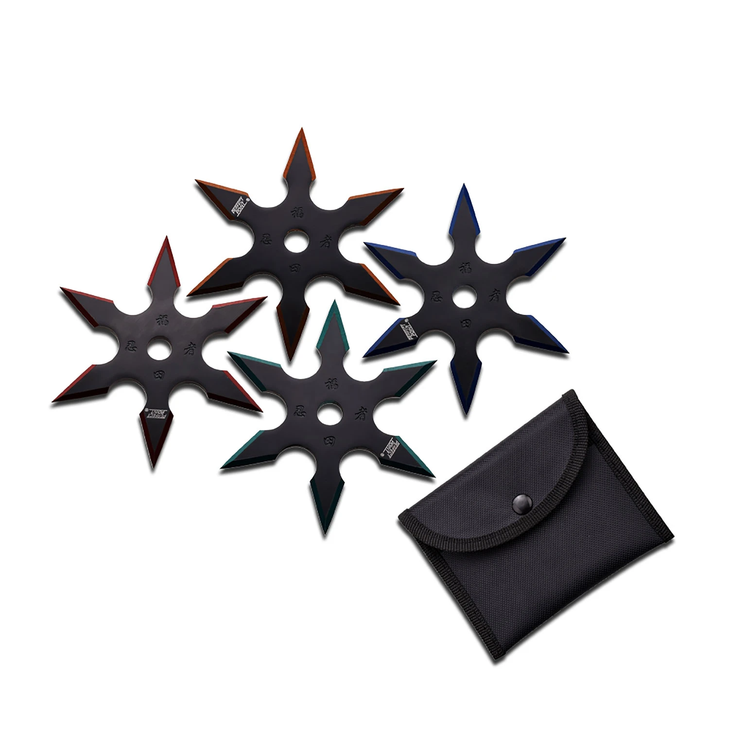 Perfect Point 4in Shuriken Throwing Stars 4pc (Color Tip) MC90164 View 1