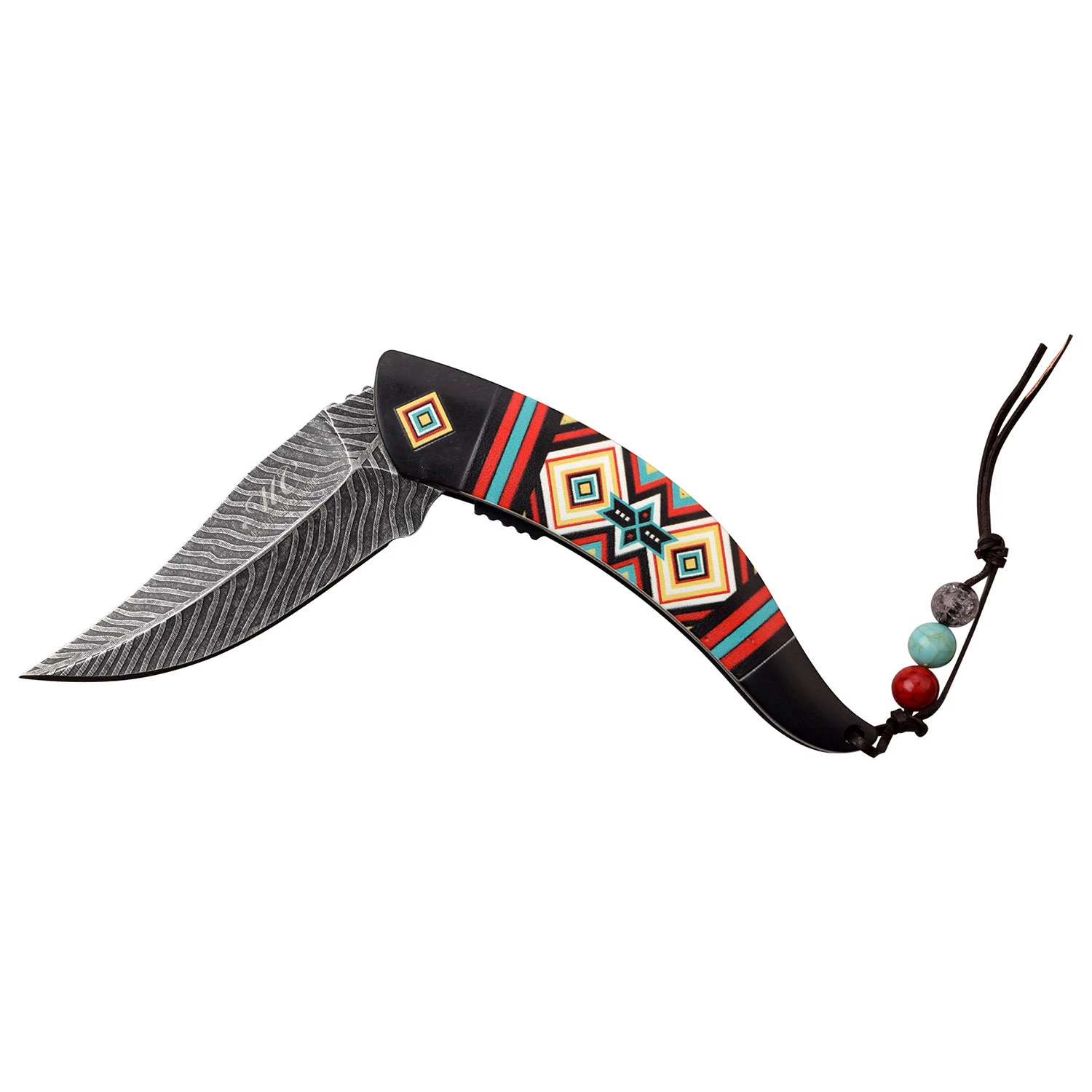 Masters Collection Assisted Knife Tribal 3.5in Etched Persian Blade MCA023BK View 2