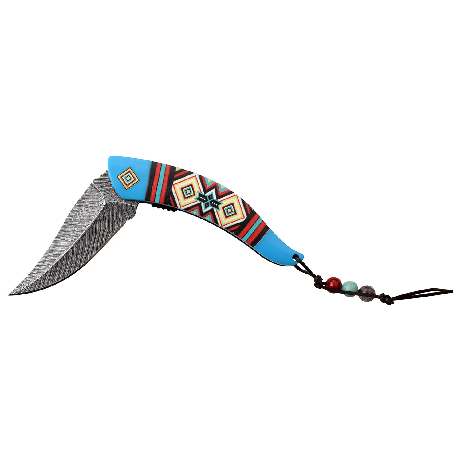 Masters Collection Assisted Knife Tribal Blue 3.5in Etched Persian MCA023BL View 2