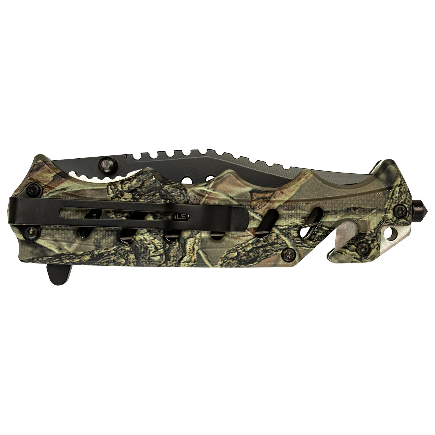 Master USA Spring Assisted Knife Green Camo 3.75in Tactical Clip Point MCMUA124B View 5