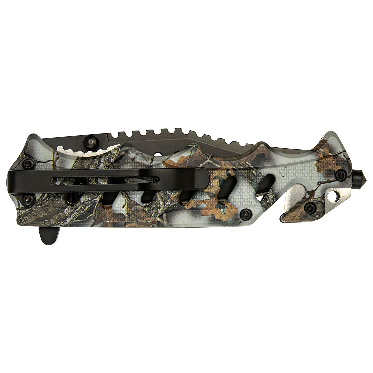 Master USA Spring-Assisted Knife Forest Camo 3.75in Black Drop Point MCMUA124C View 5
