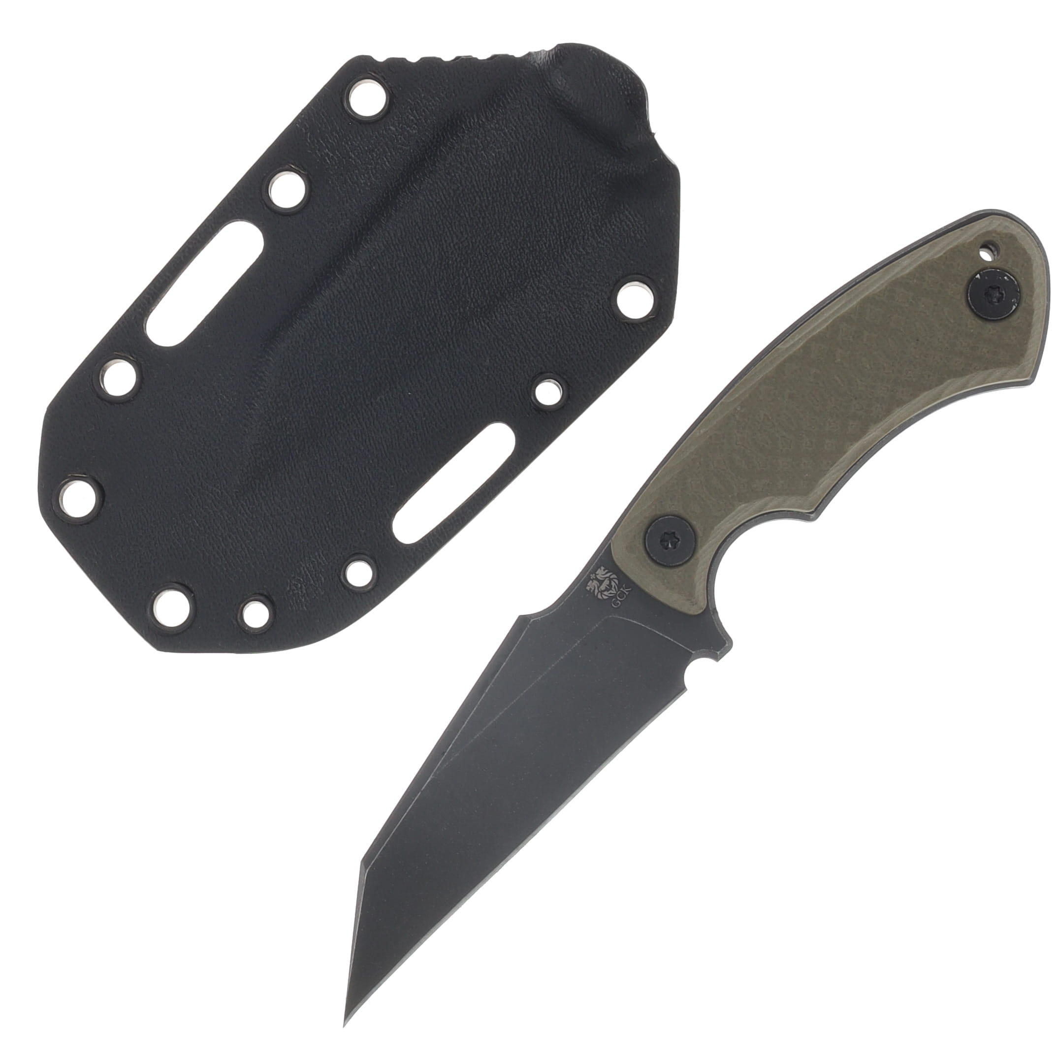 Gahagan Customs Gael Versatile Wharncliffe Fixed Blade OD Green Handle GCGAELOD View 4