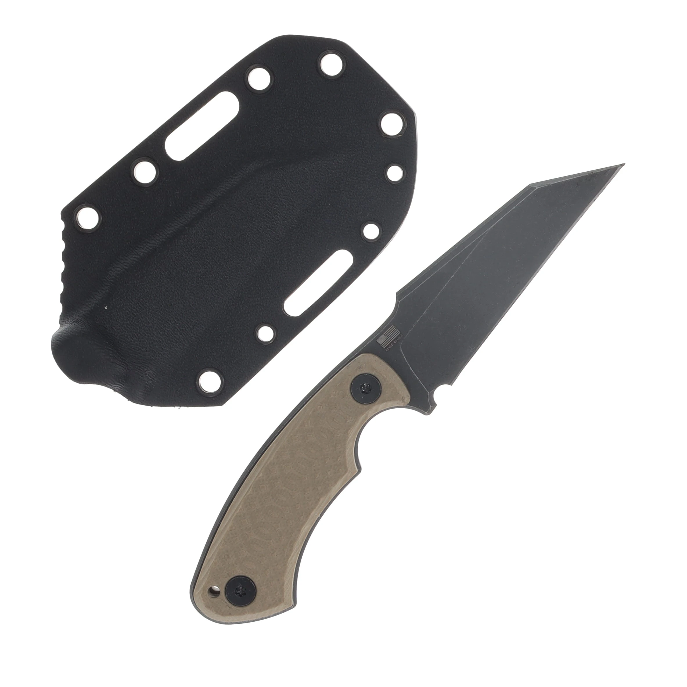 Gahagan Customs Gael Versatile Wharncliffe Fixed Blade Tan Handle GCGAELTN View 5