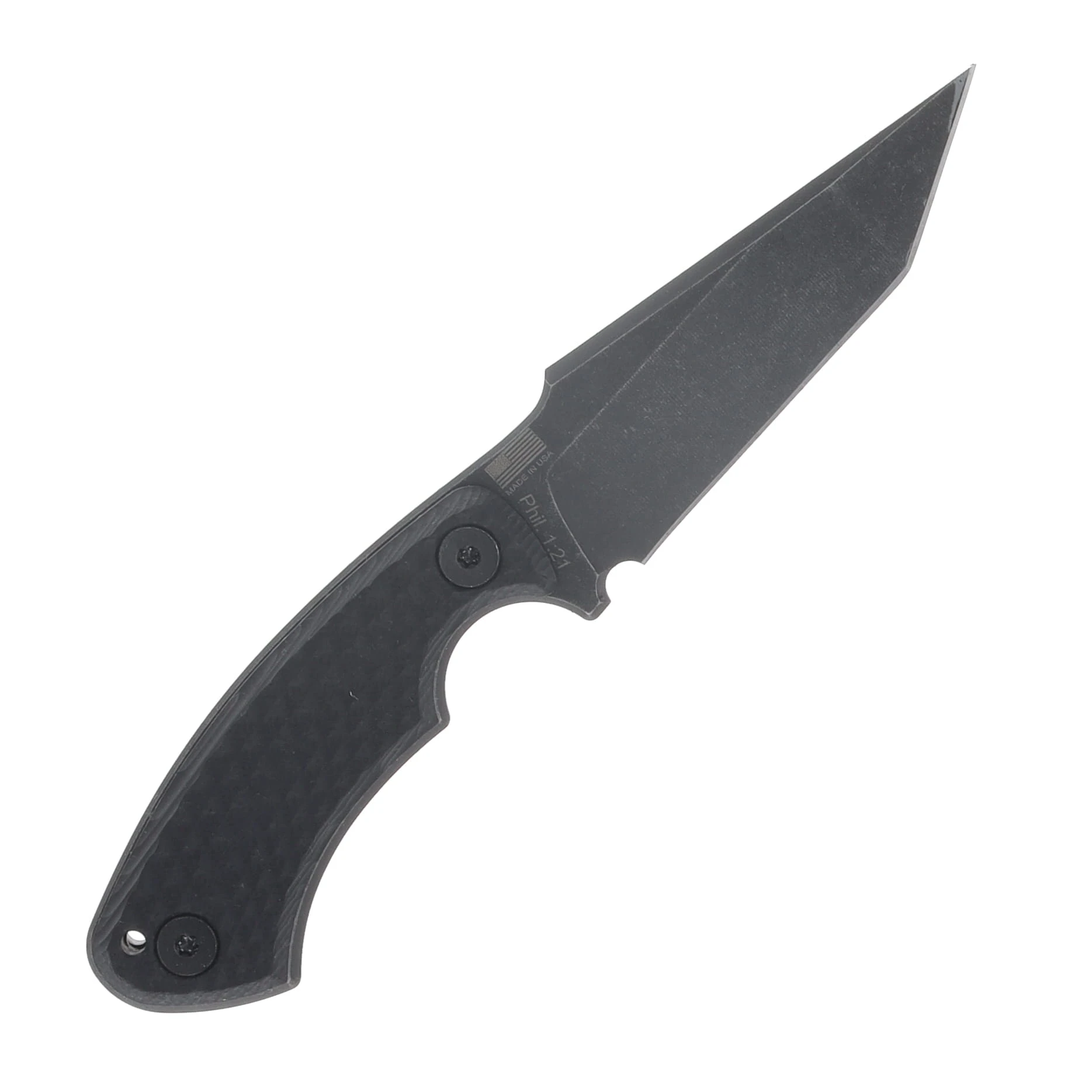 Gahagan Customs Balor Versatile Tanto Fixed Blade Black Handle GCBALBK View 2