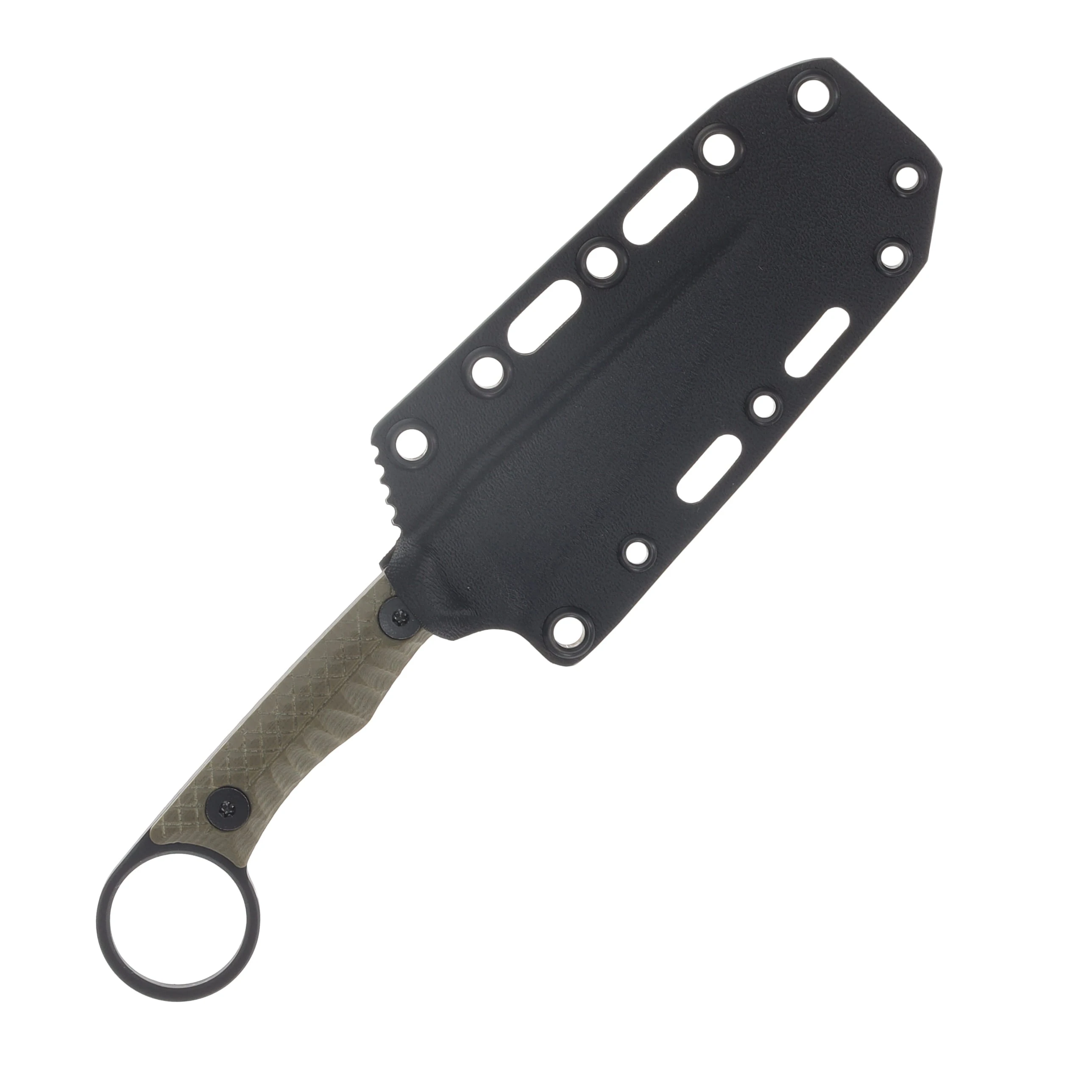 Gahagan Customs Guardian Ringed Fixed Blade with Textured G10 OD Green Handle GCGUARDOD View 7