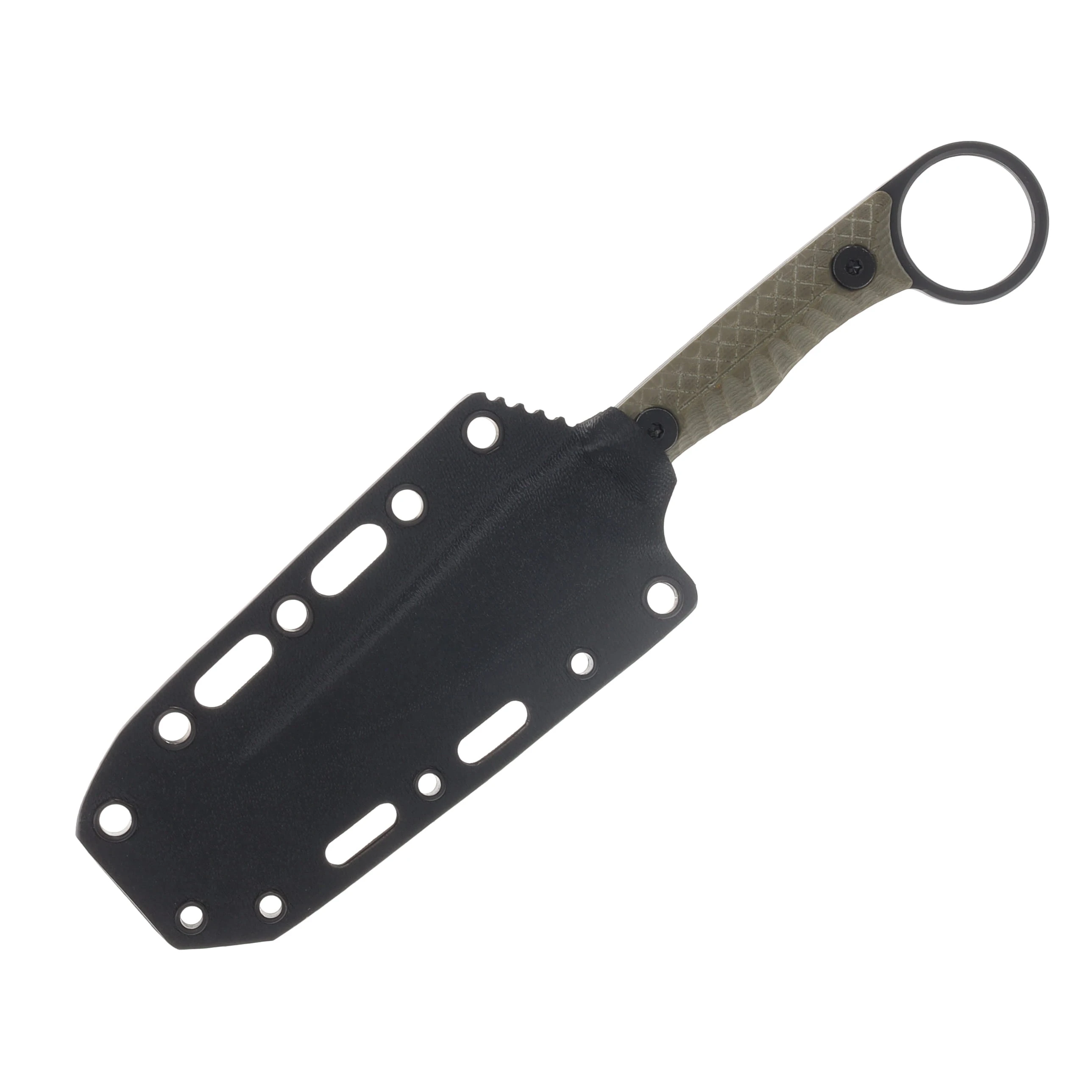 Gahagan Customs Guardian Ringed Fixed Blade with Textured G10 OD Green Handle GCGUARDOD View 6