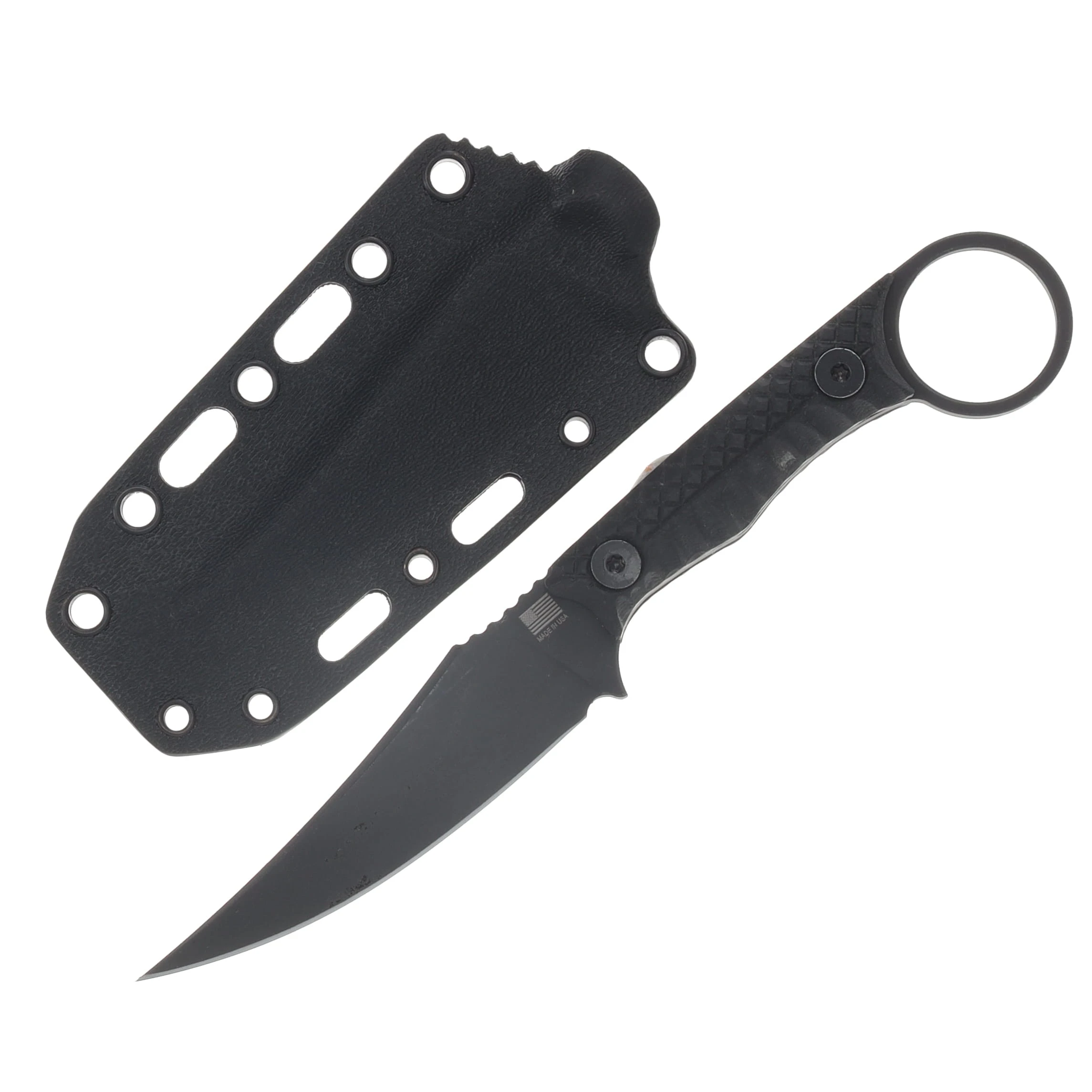 Gahagan Customs Sentinel Ringed Fixed Blade Persian Style W/Textured G10 Black GCSENTBK View 4