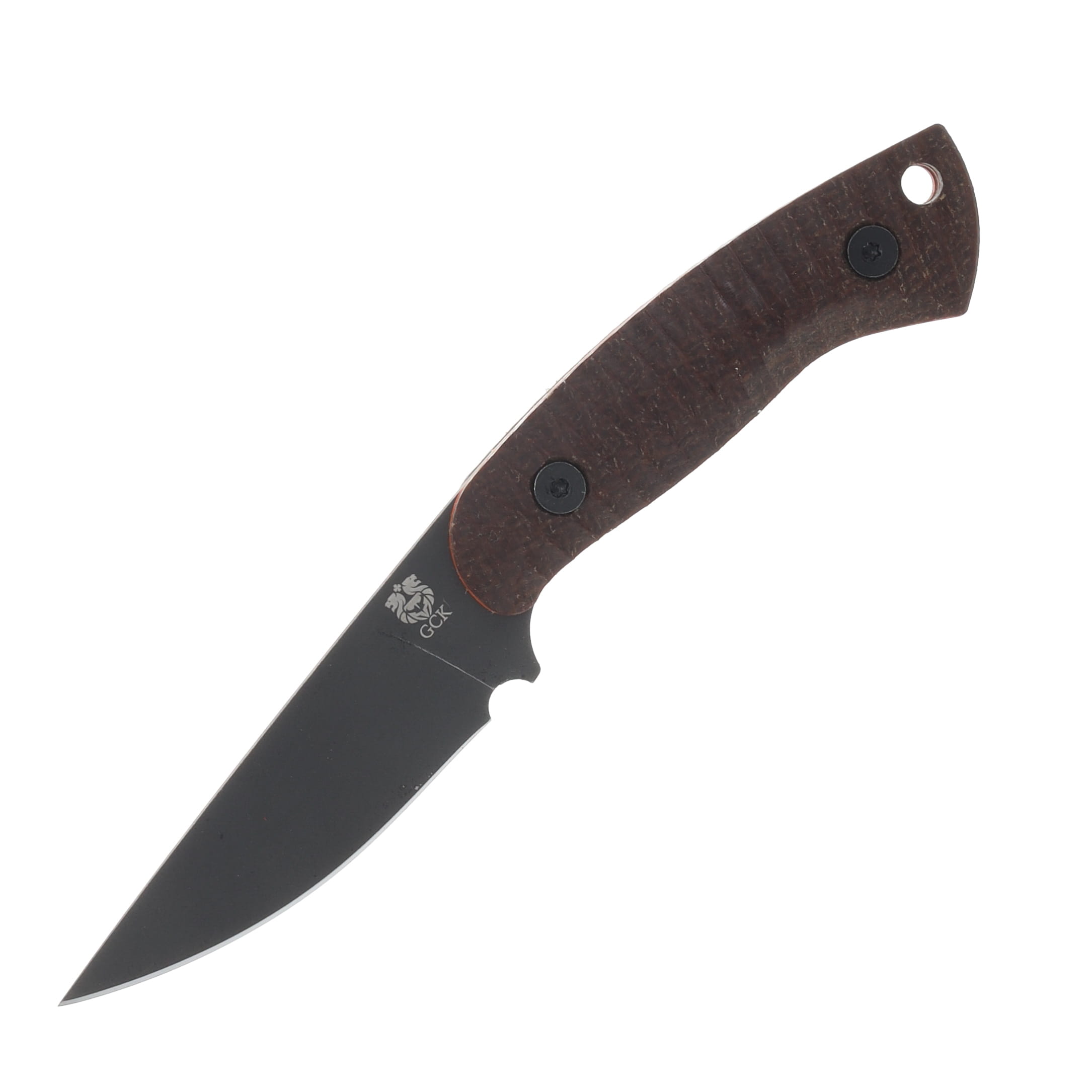 Gahagan Customs Young Buck EDC Skinning Knife Orange Liner Textured G10 Natural Burlap GCYBNAT View 4