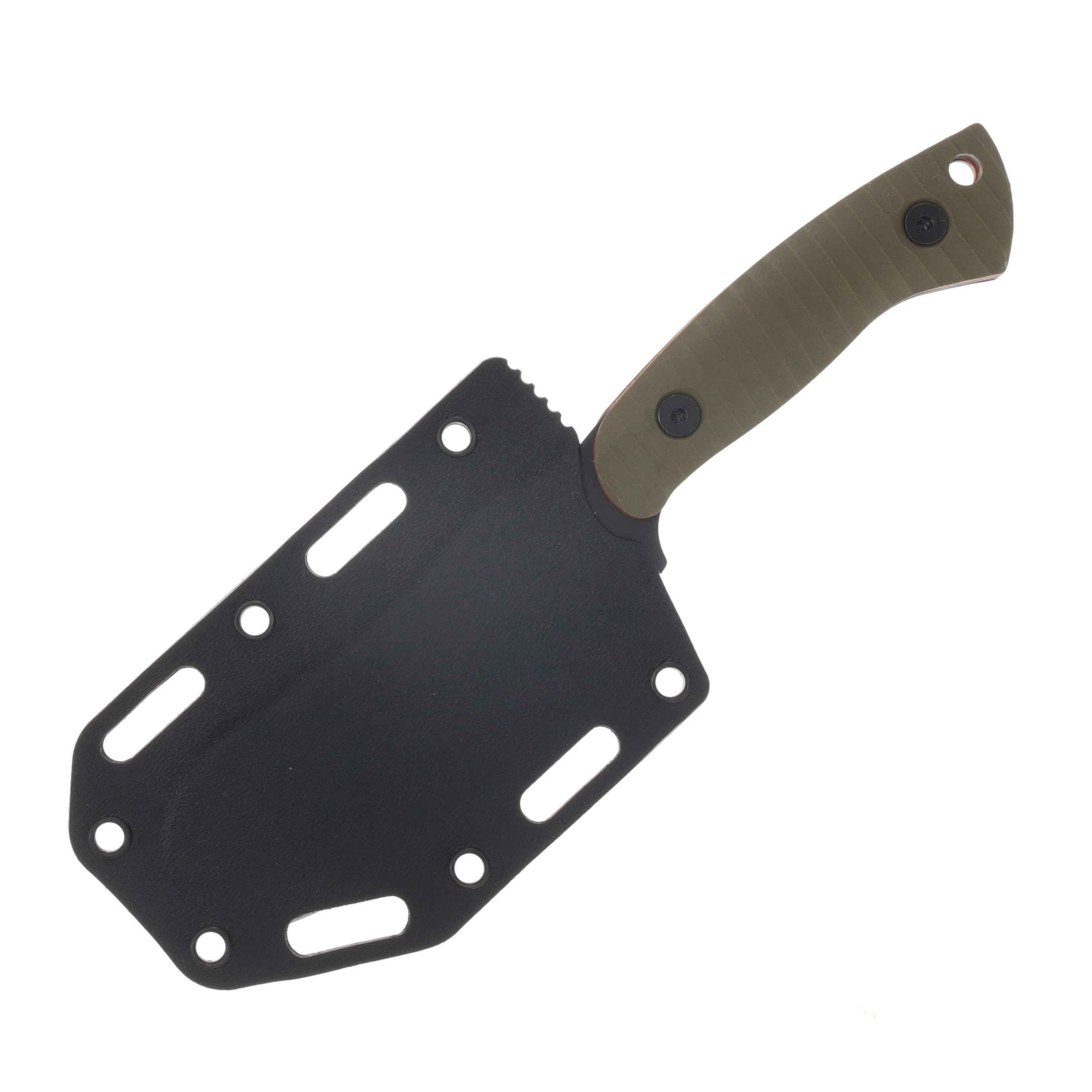 Gahagan Customs Wolfhound Skinning Knife Orange Liner Textured G10 OD Green GCWOLFOD View 6