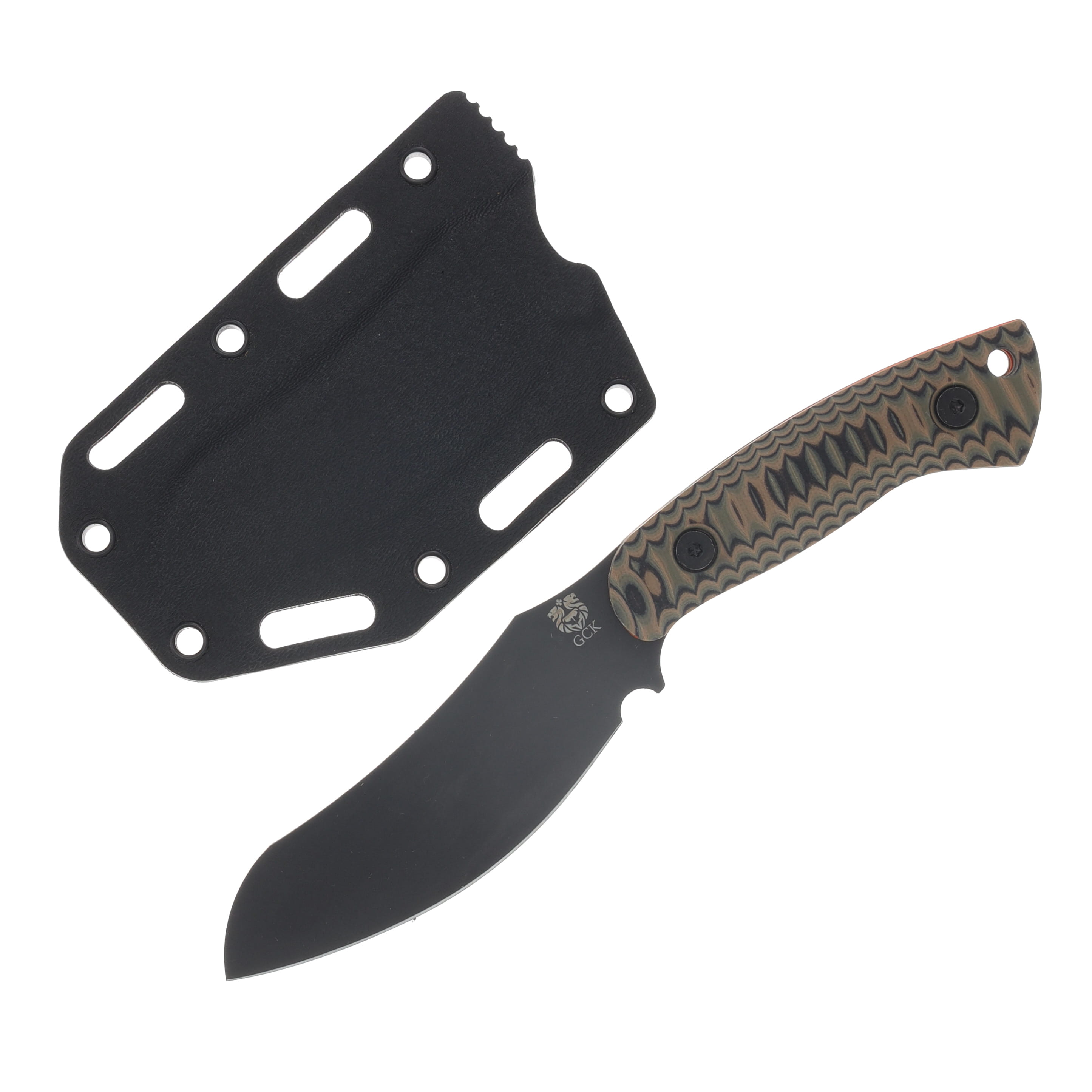 Gahagan Customs Wolfhound Skinning Knife Orange Liner Textured G10 Camo GCWOLFCAMO View 1