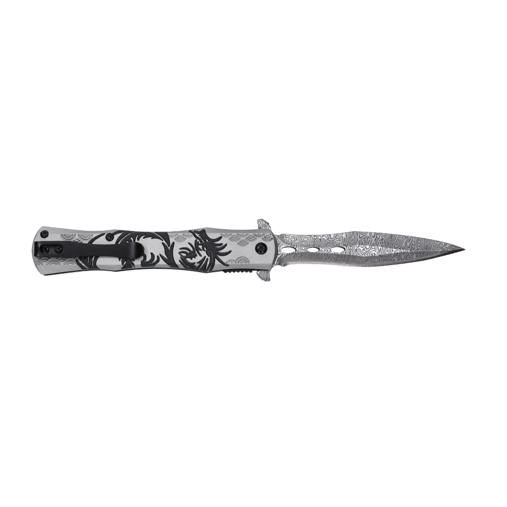 Dark Side Blades Assisted Knife Black Dragon 3.9in Satin Spear Point DS-A2001BK View 4