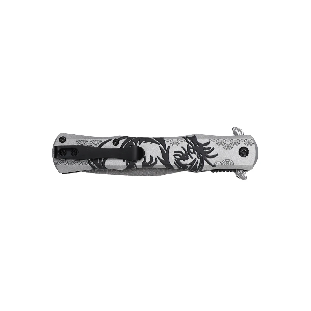 Dark Side Blades Assisted Knife Black Dragon 3.9in Satin Spear Point DS-A2001BK View 3
