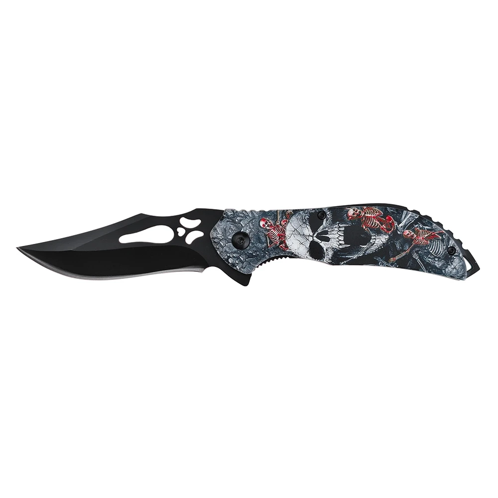 Dark Side Blades Screaming Skull Red Assisted Knife 3.36 in Drop Point DS-A2006RD View 3