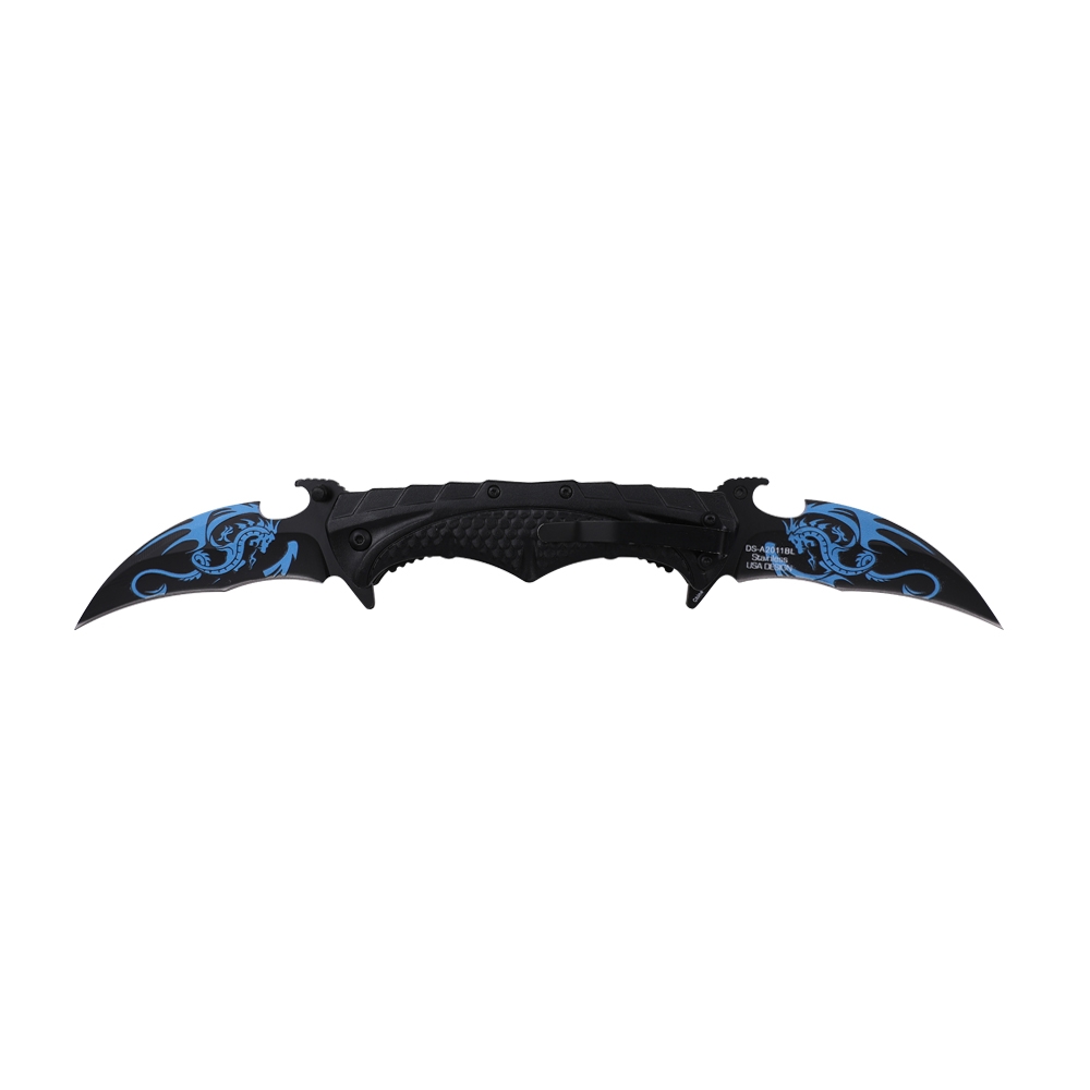 Dark Side Blades Assisted Knife Twin Hawkbill Blue Dragon DS-A2011BL View 4
