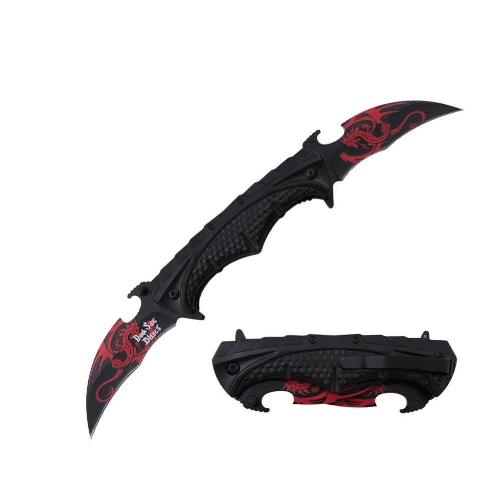 Dark Side Blades Assisted Knife Twin Hawkbill Red Dragon DS-A2011RD View 1