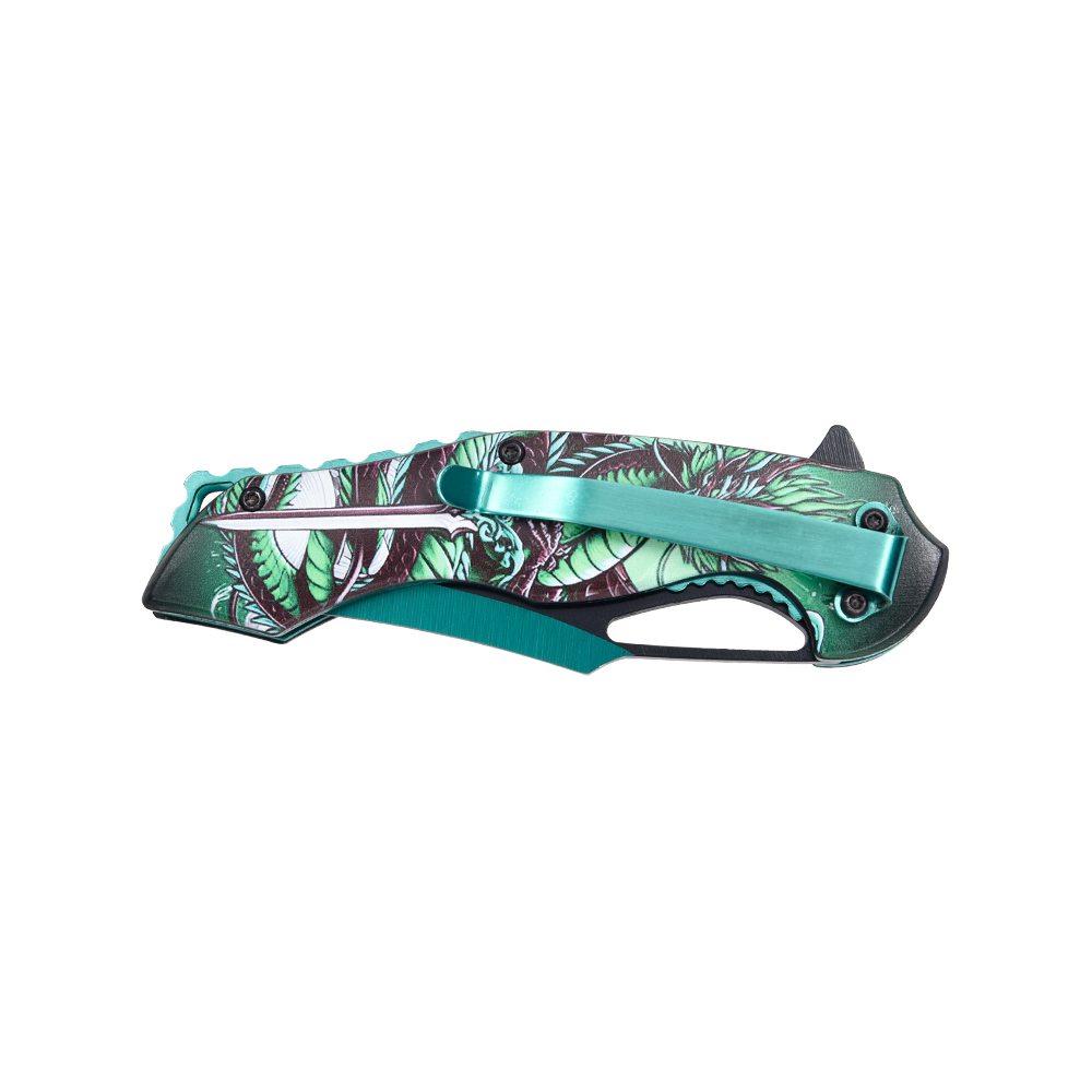 Dark Side Blades Assisted Knife Green Dragon Sword 3.38in Clip Point DS-A2018GN View 4